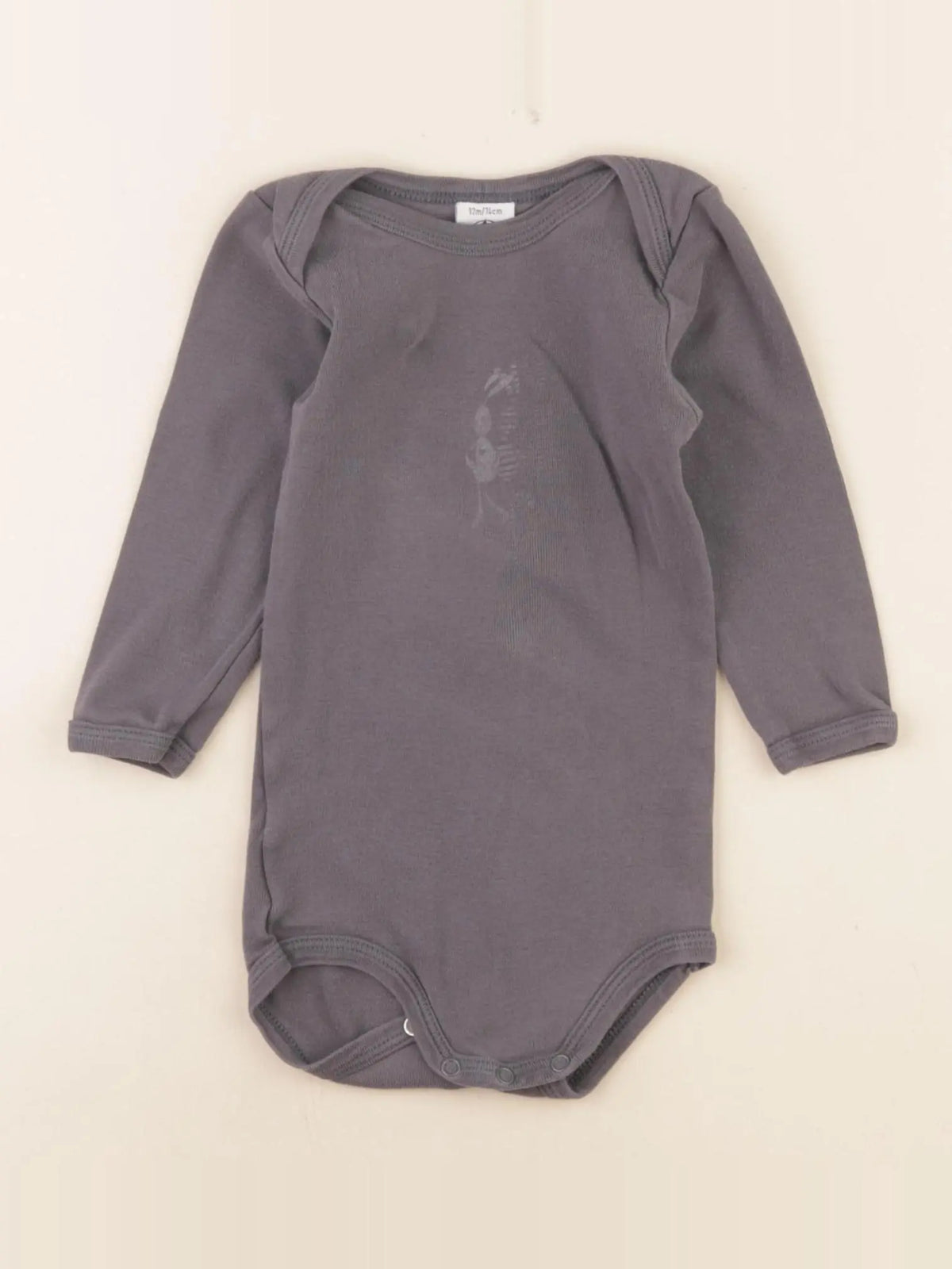 Petit Bateau - body gris - 12 mois
