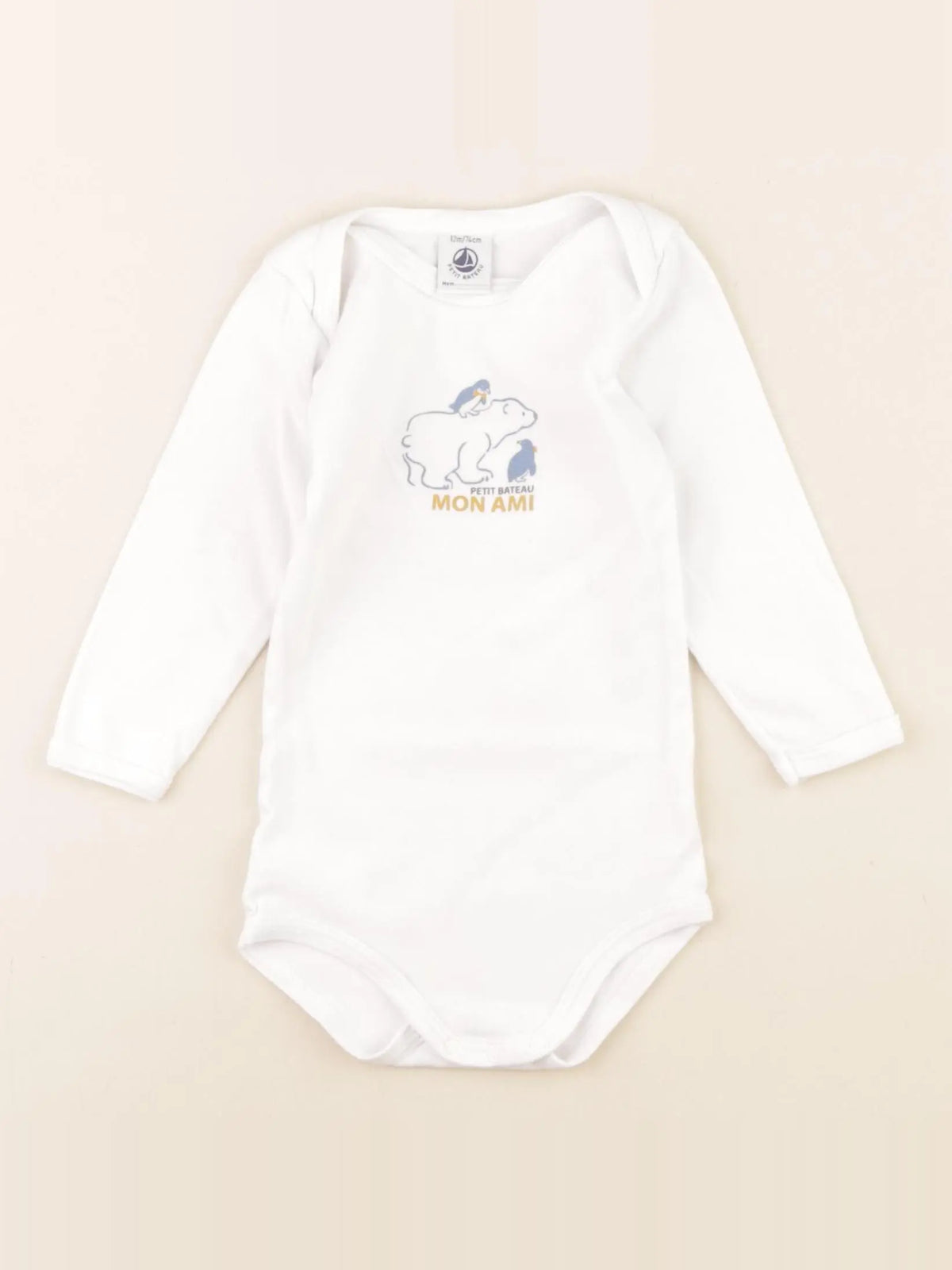 Petit Bateau - body blanc - 12 mois