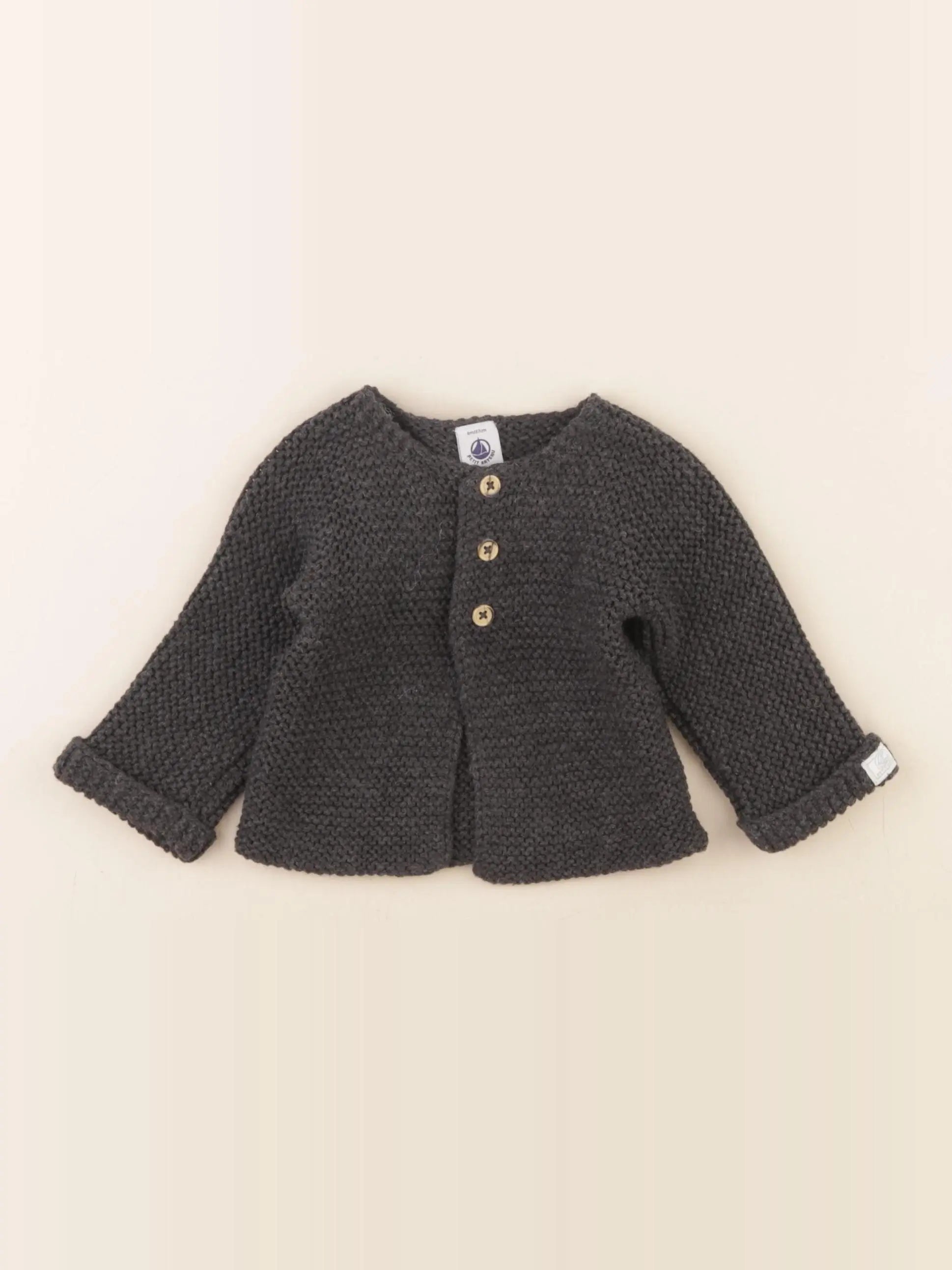 Petit Bateau - gilet gris - 6 mois