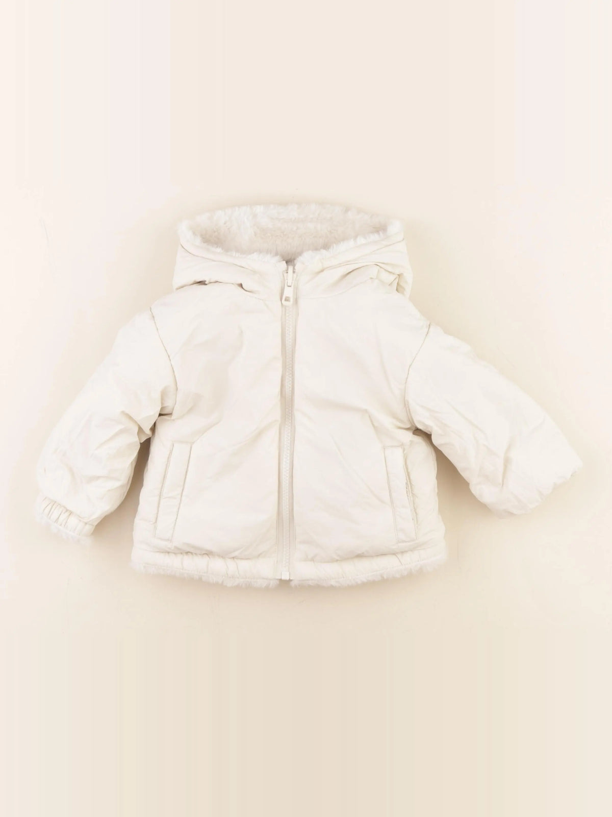 Mango - veste réversible beige - 9/12 mois