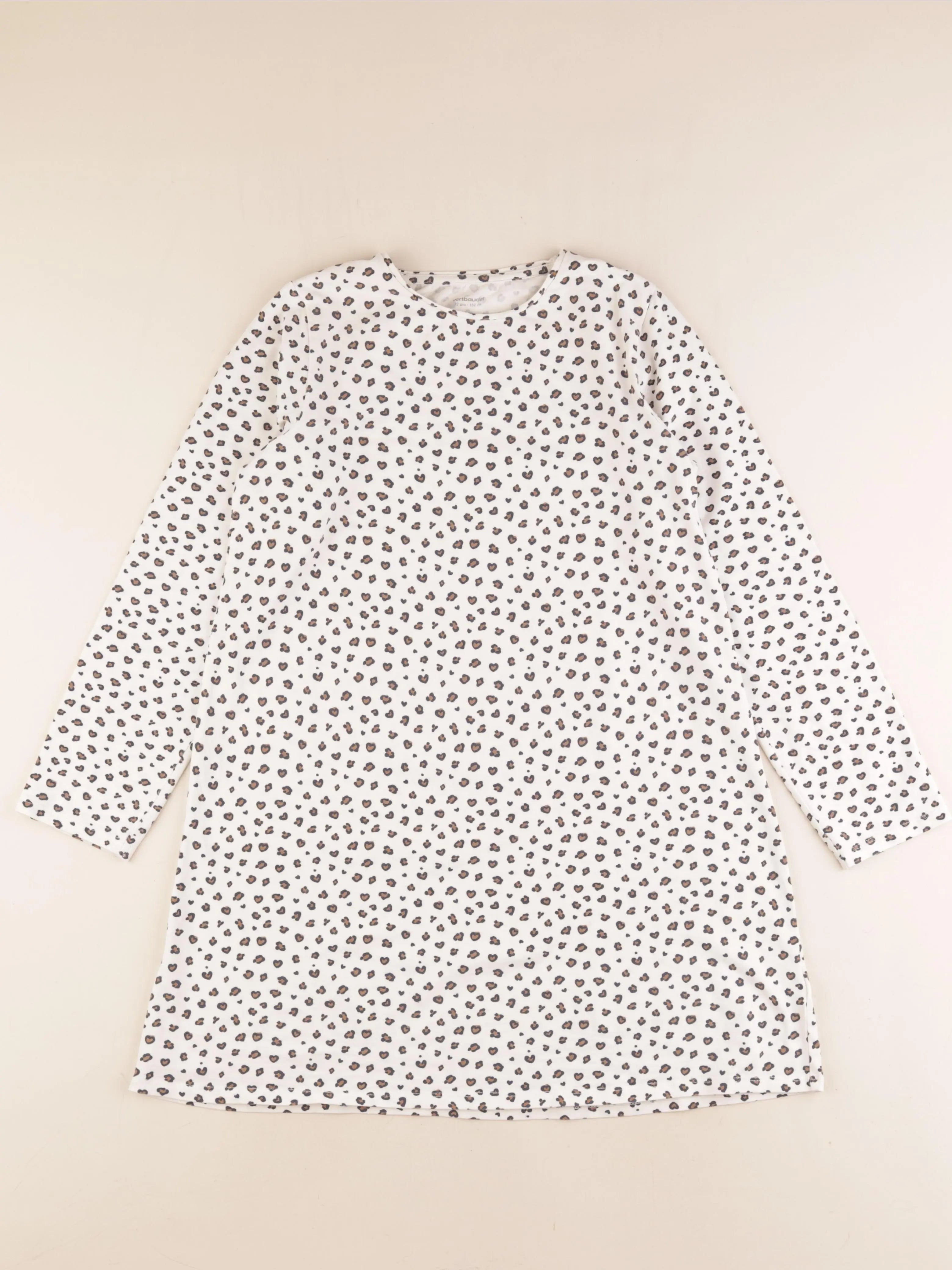 Vertbaudet - chemise de nuit coton beige - 12 ans