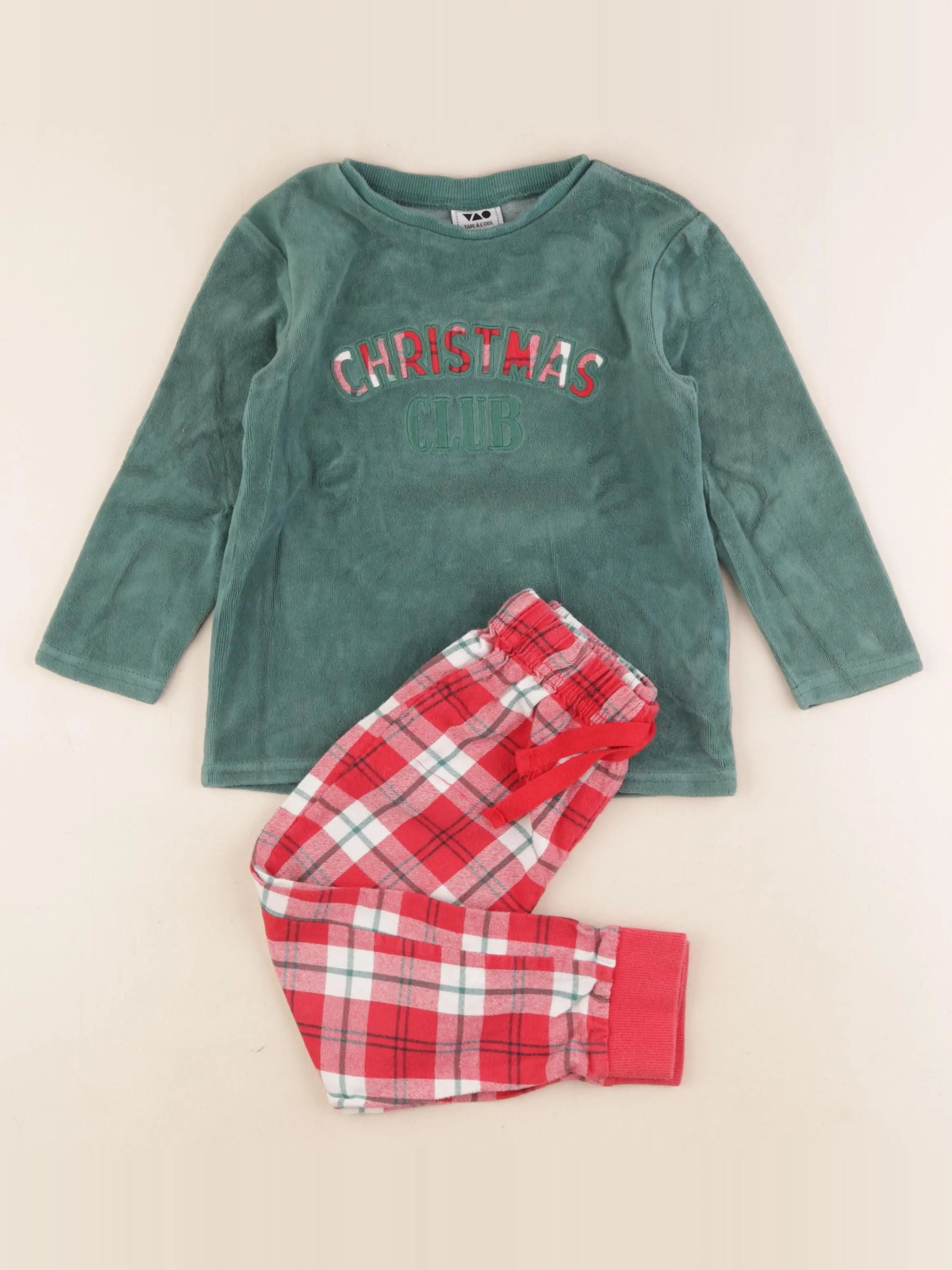 Tape à l'oeil - pyjama velours vert - 4 ans
