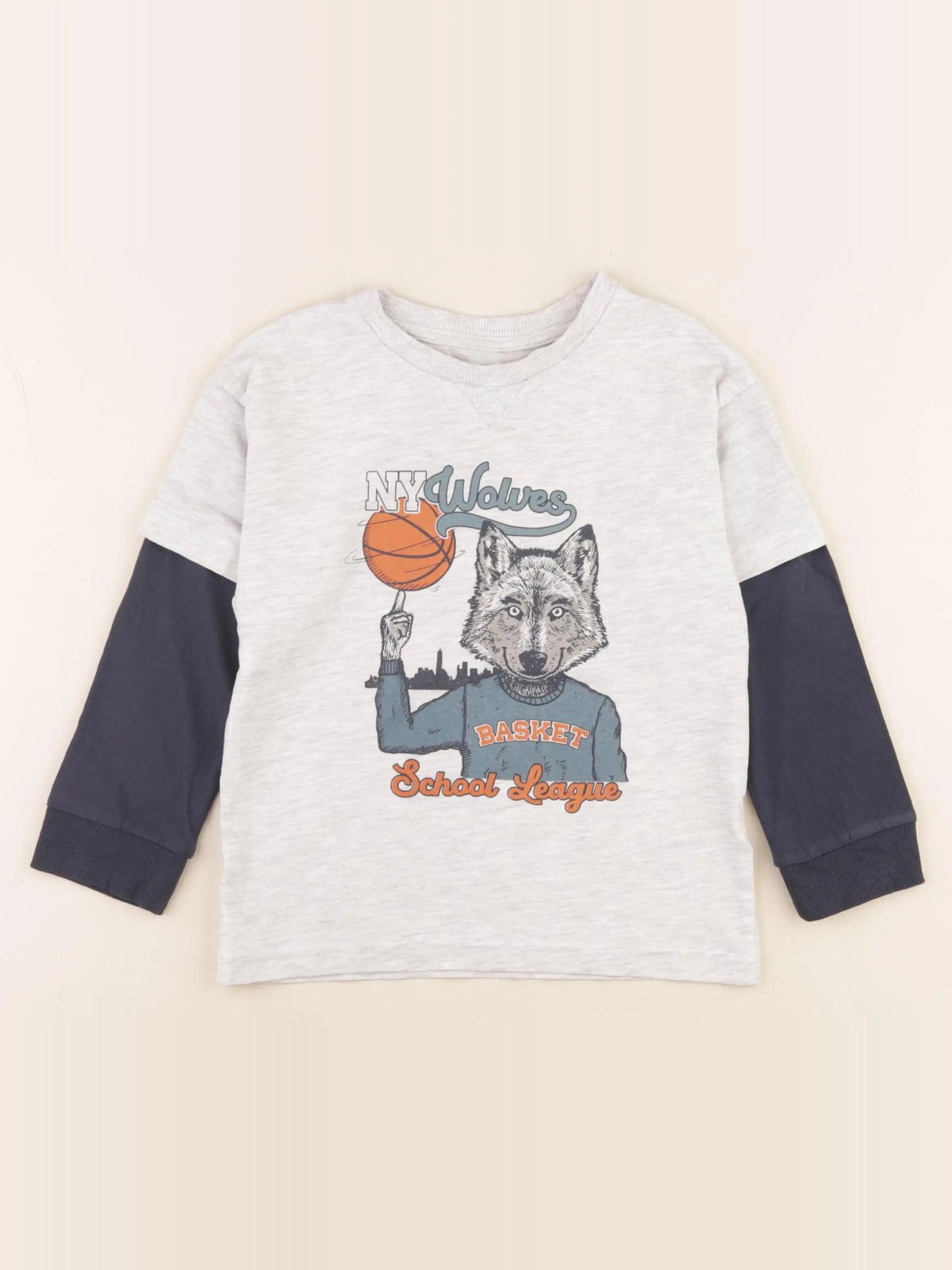 Vertbaudet - tee-shirt gris - 6 ans