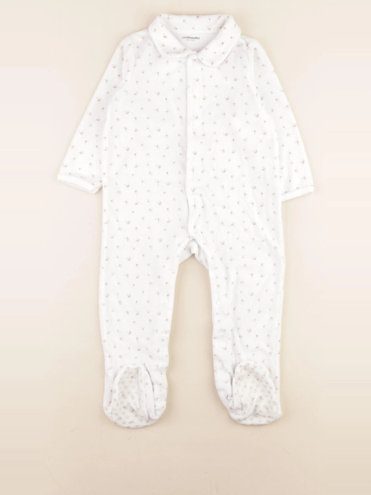 Vertbaudet - pyjama velours blanc - 3 ans