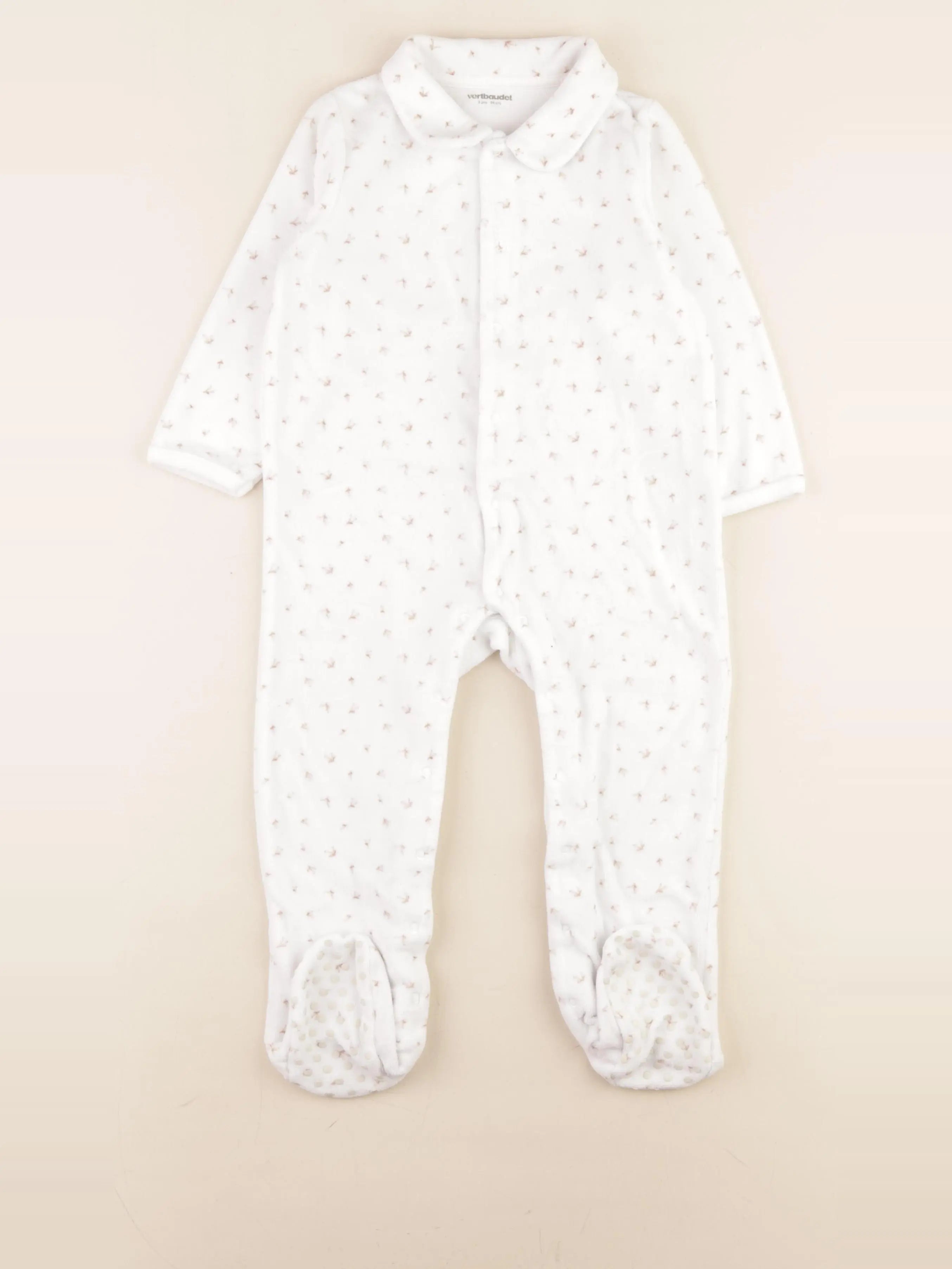 Vertbaudet - pyjama velours blanc - 3 ans