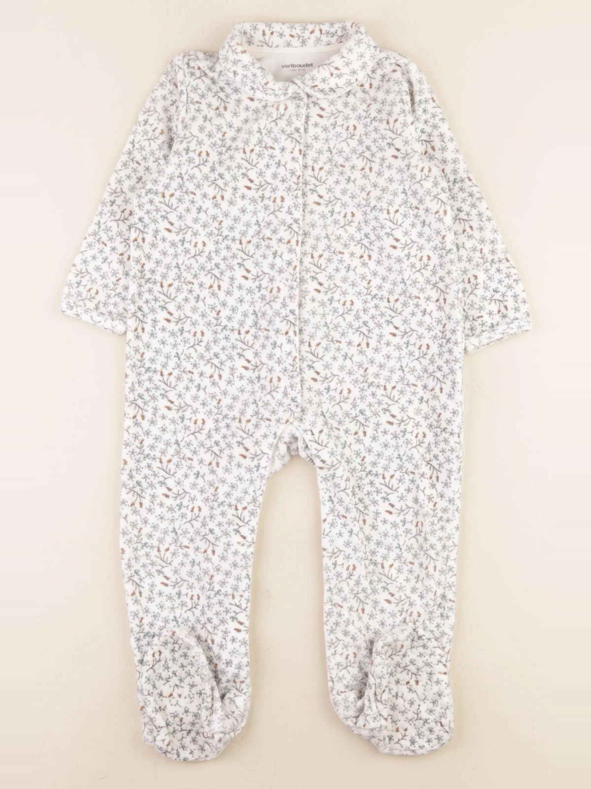 Vertbaudet - pyjama velours blanc - 3 ans