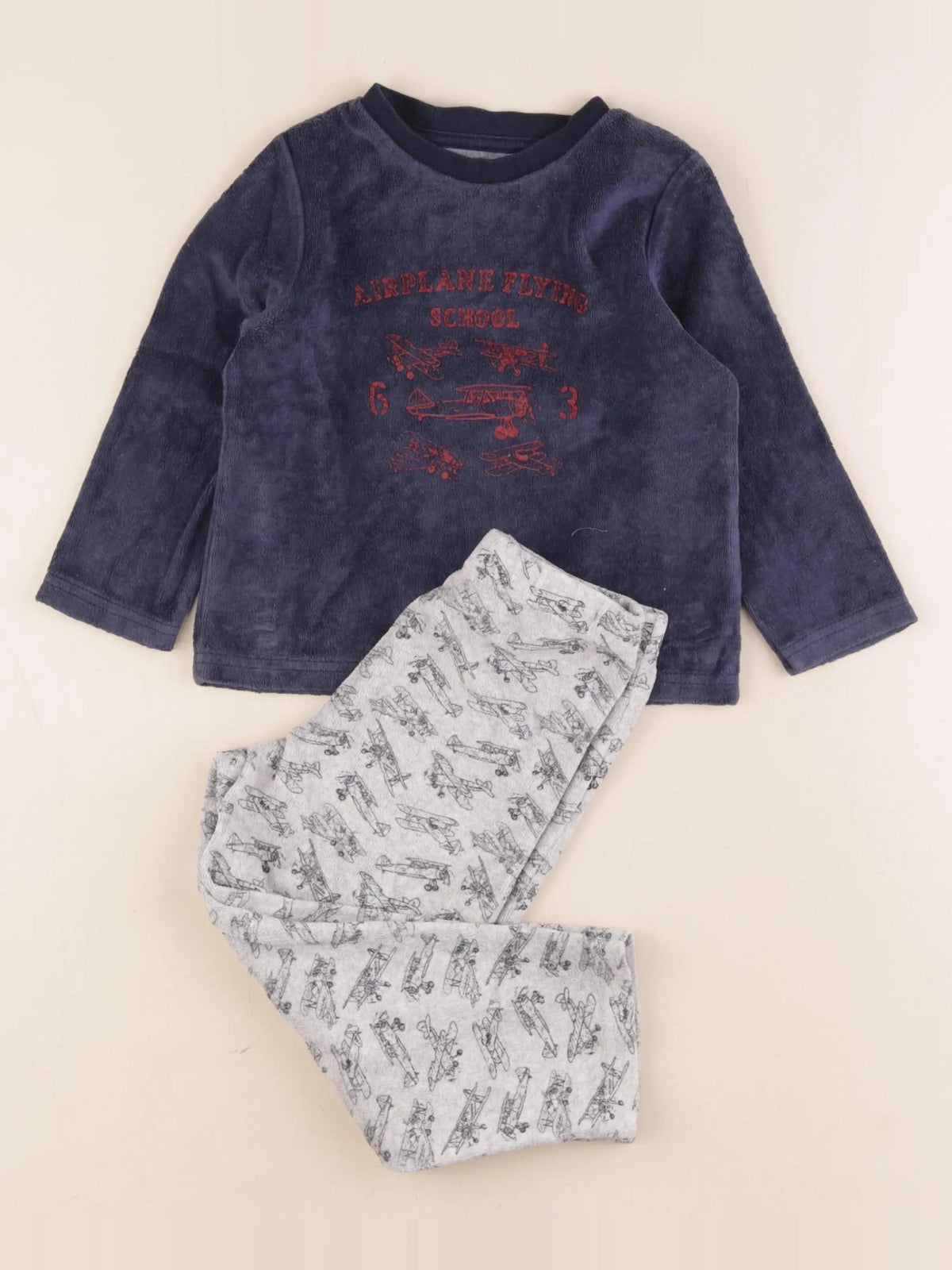 Vertbaudet - pyjama velours bleu - 3 ans