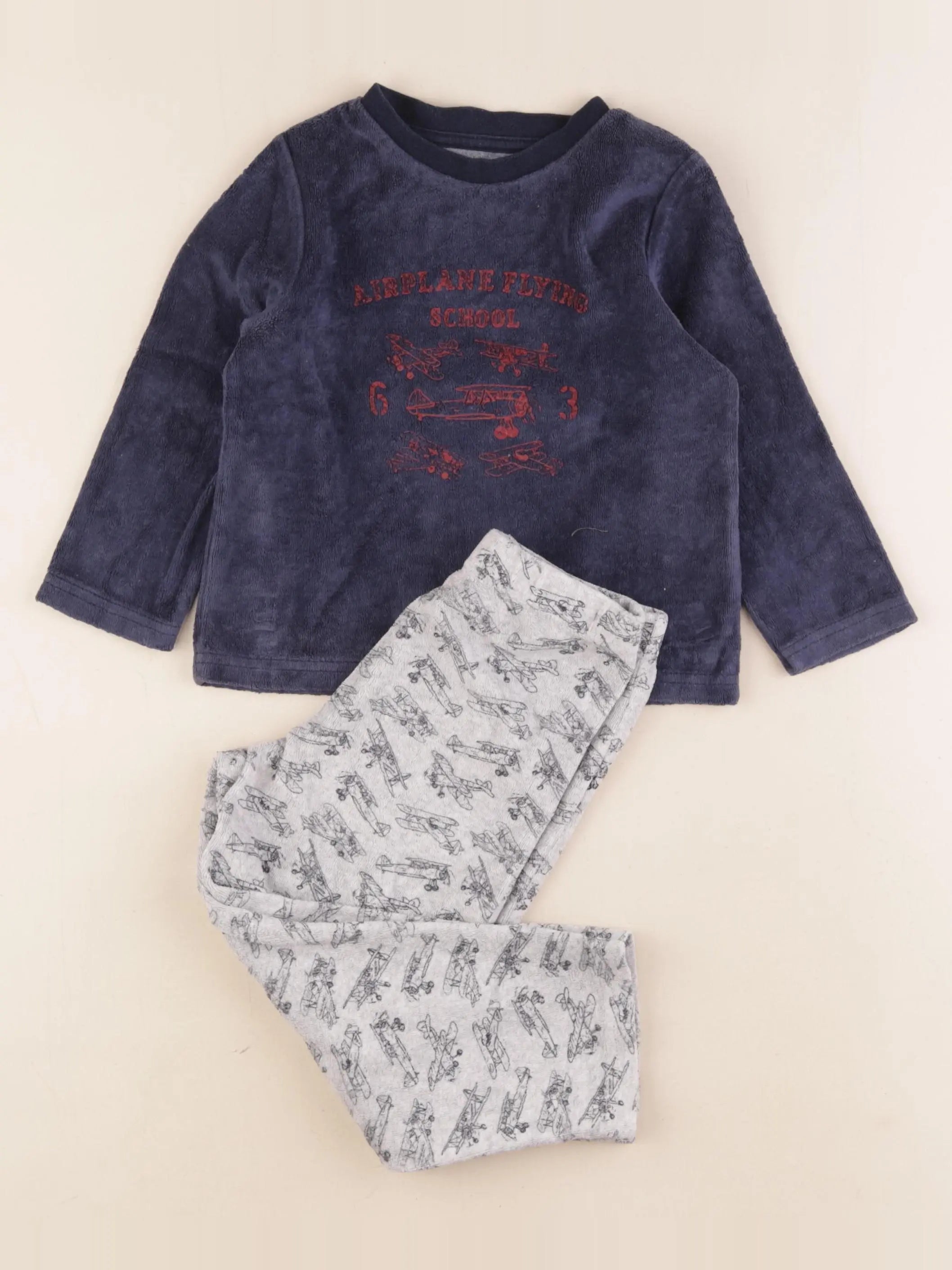 Vertbaudet - pyjama velours bleu - 3 ans