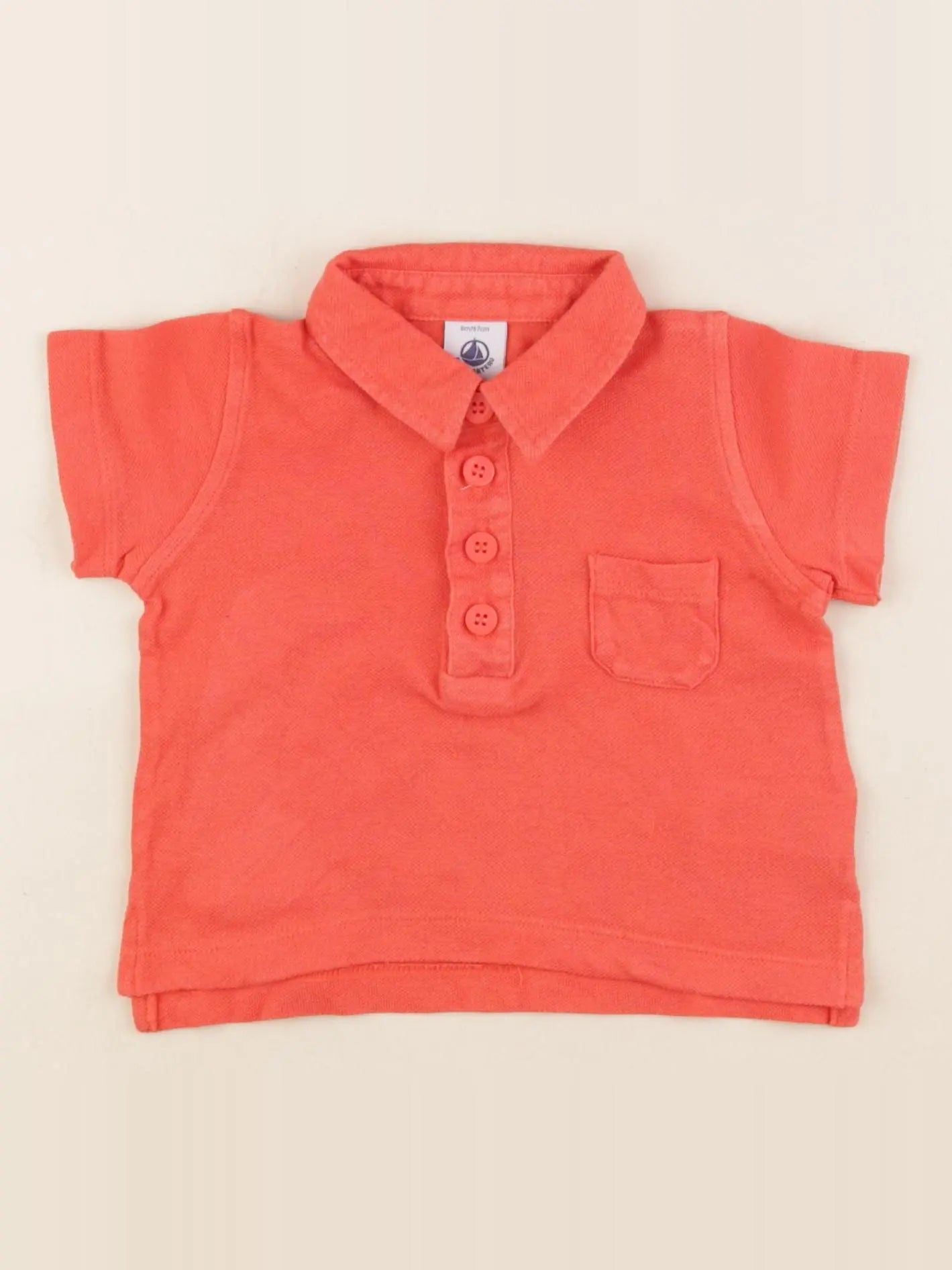 Petit Bateau - polo orange - 6 mois