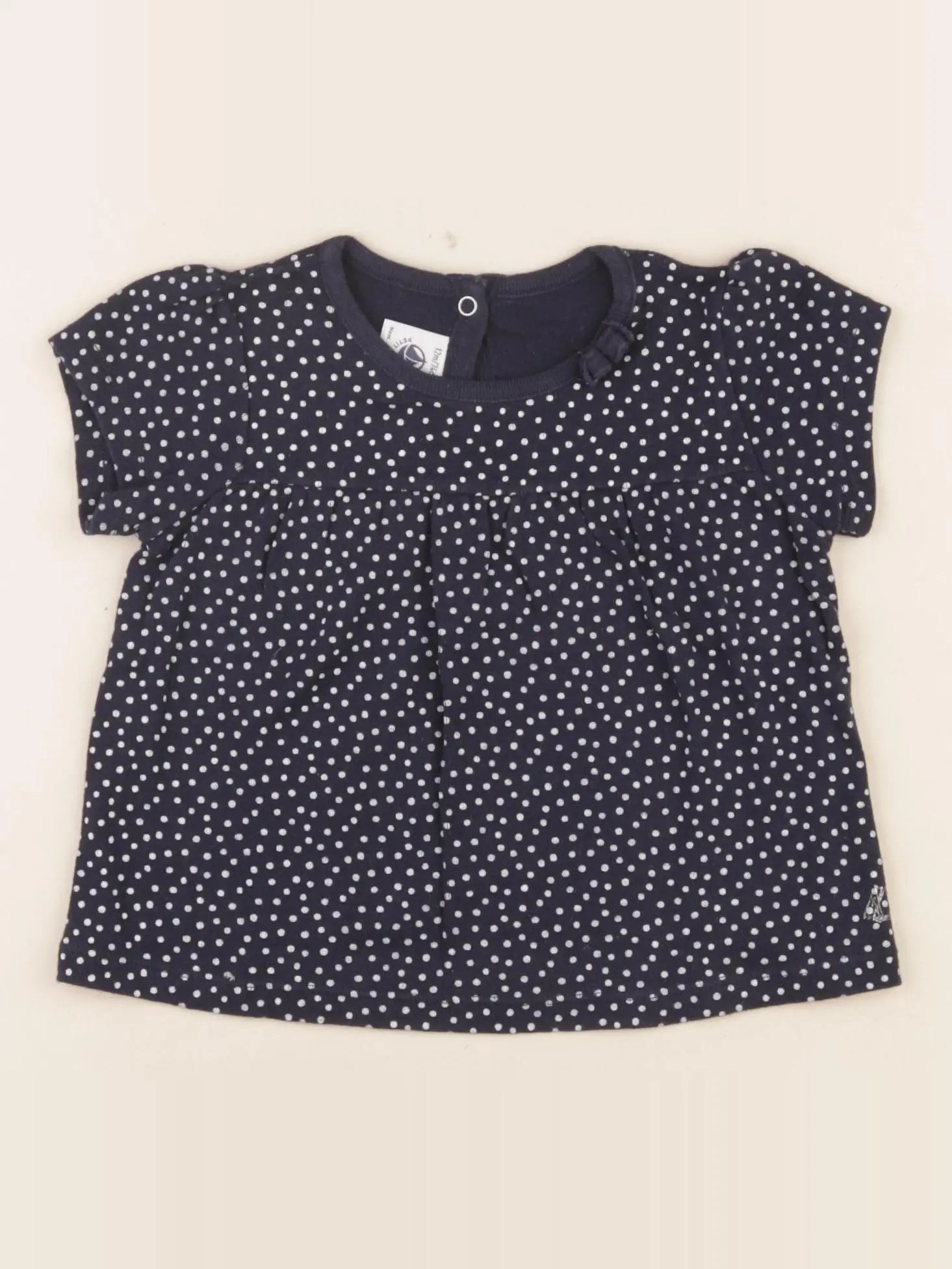Petit Bateau - tee-shirt bleu - 12 mois