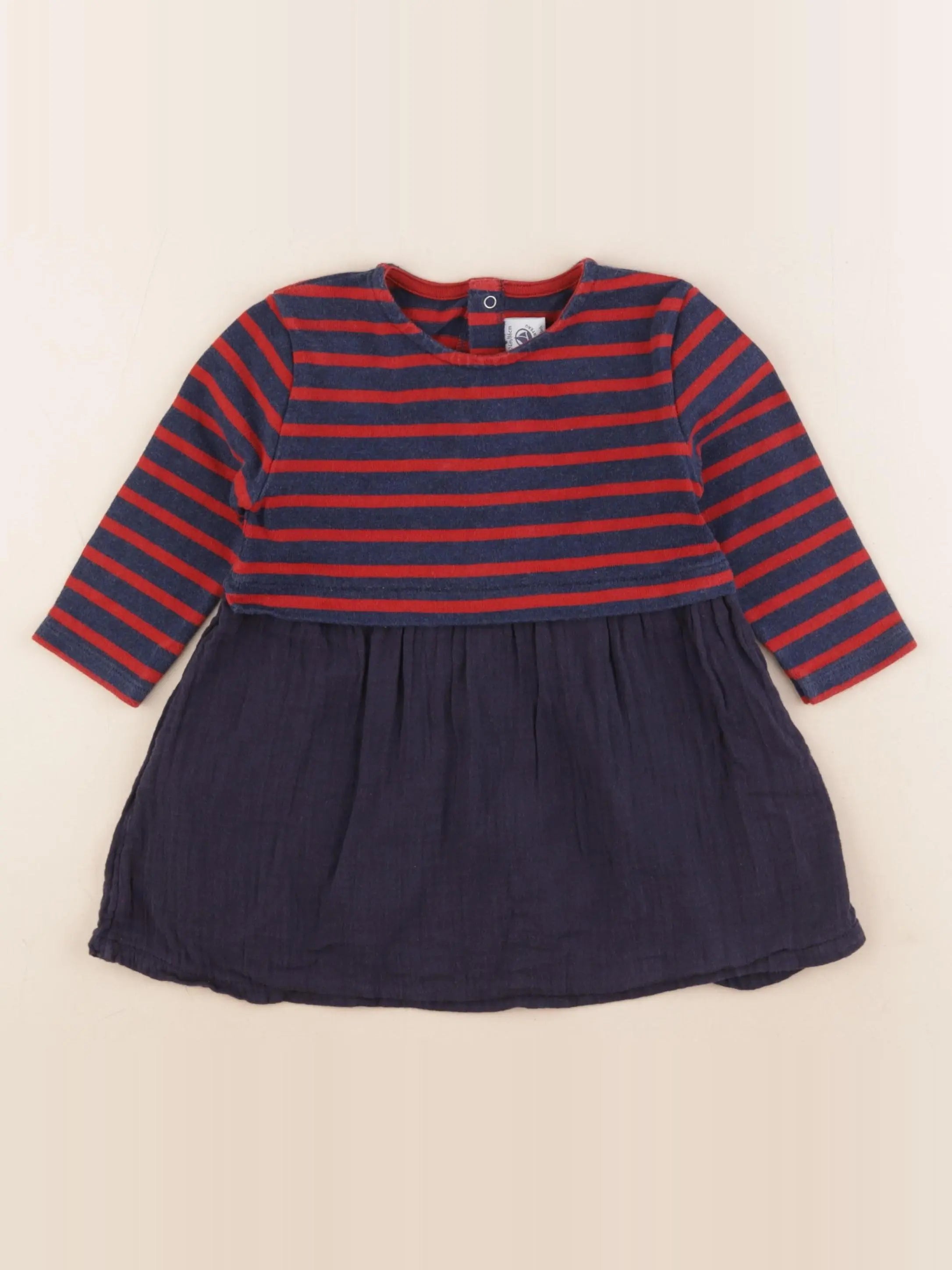Petit Bateau - robe bleu - 24 mois