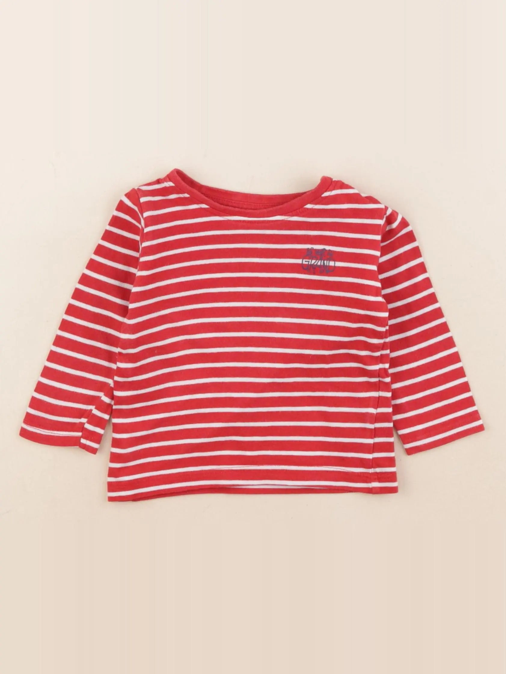Vertbaudet - tee-shirt rouge - 6 mois