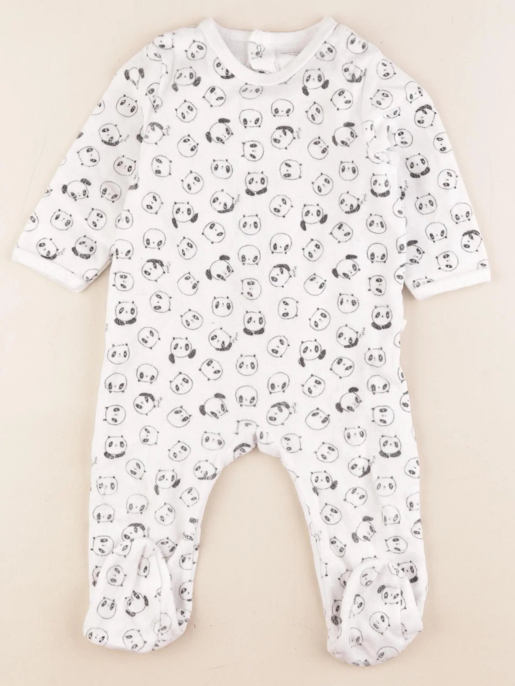 Vertbaudet - pyjama velours noir - 9 mois