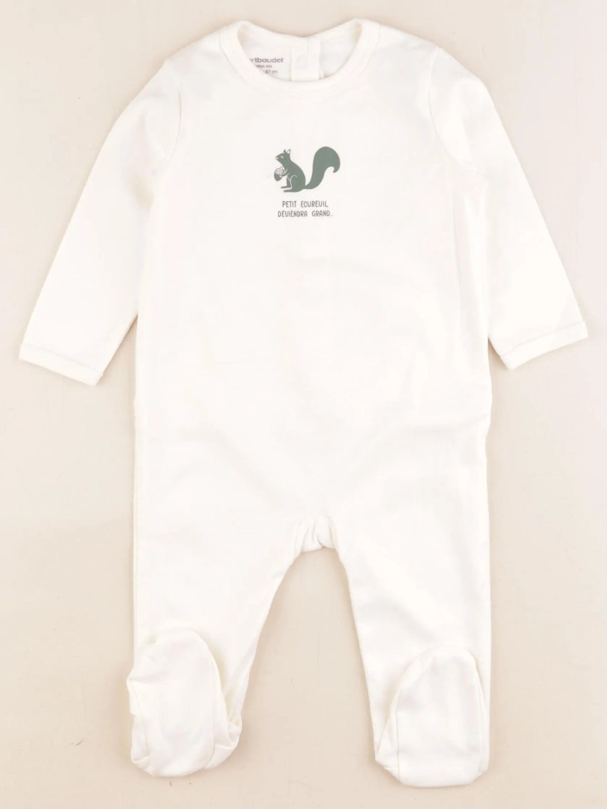 Vertbaudet - pyjama coton beige - 6 mois