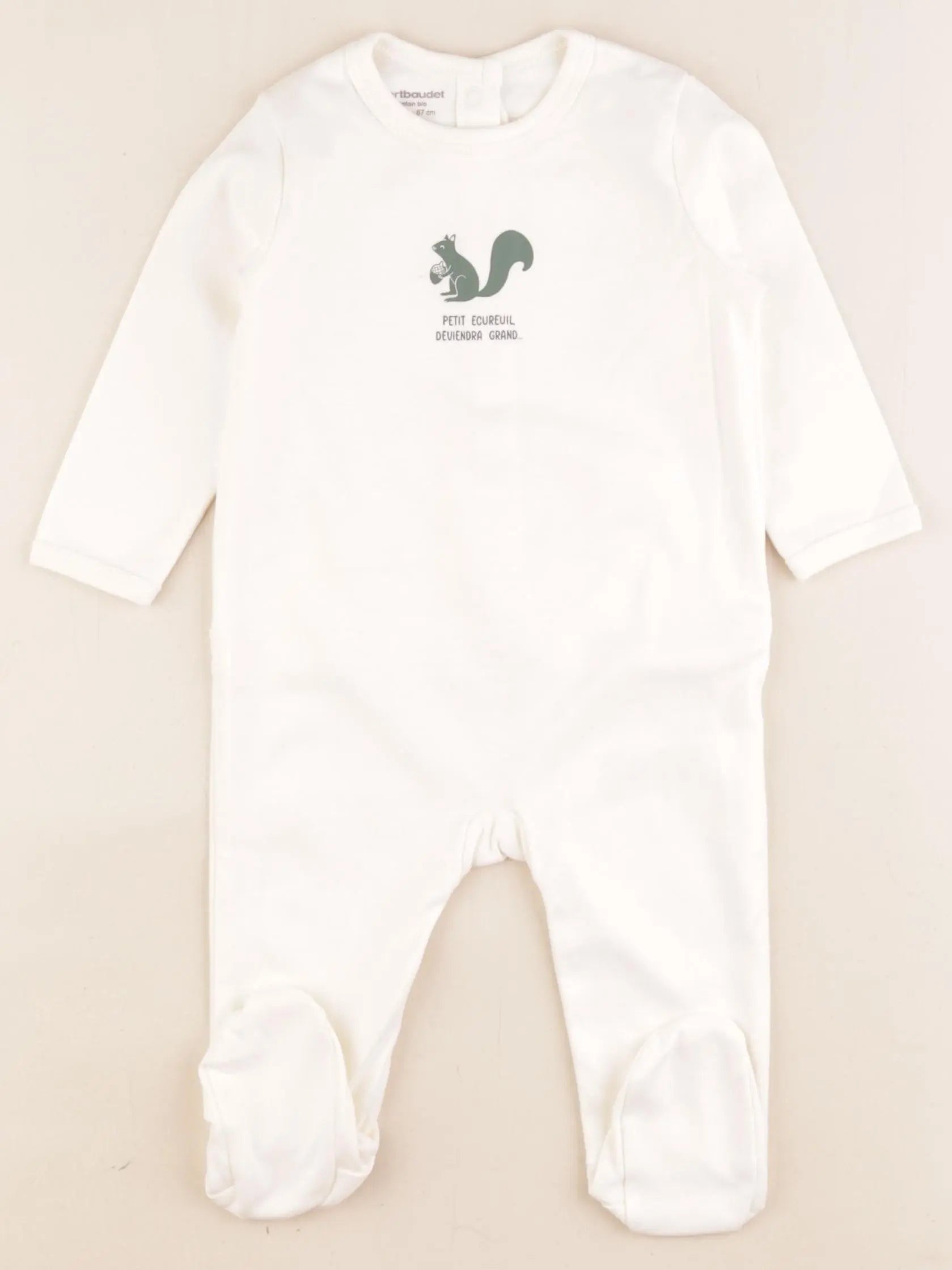 Vertbaudet - pyjama coton beige - 6 mois
