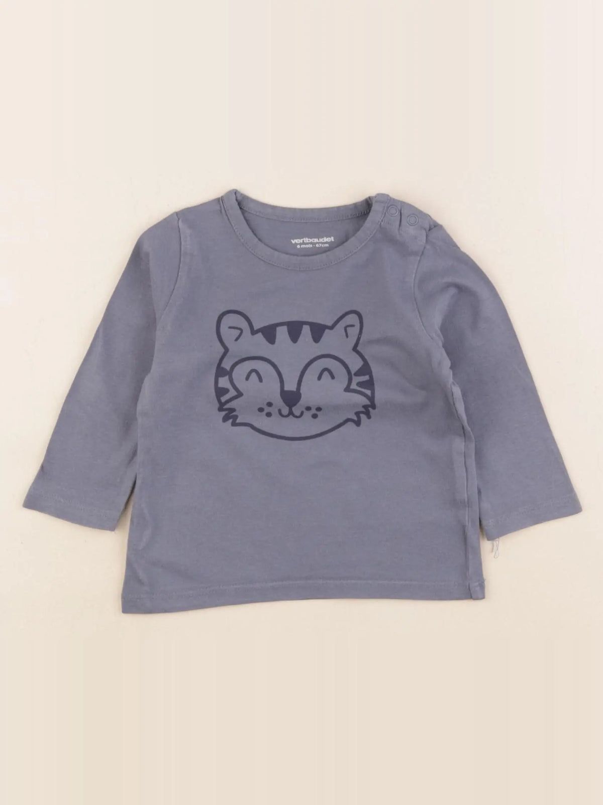 Vertbaudet - tee-shirt bleu - 6 mois