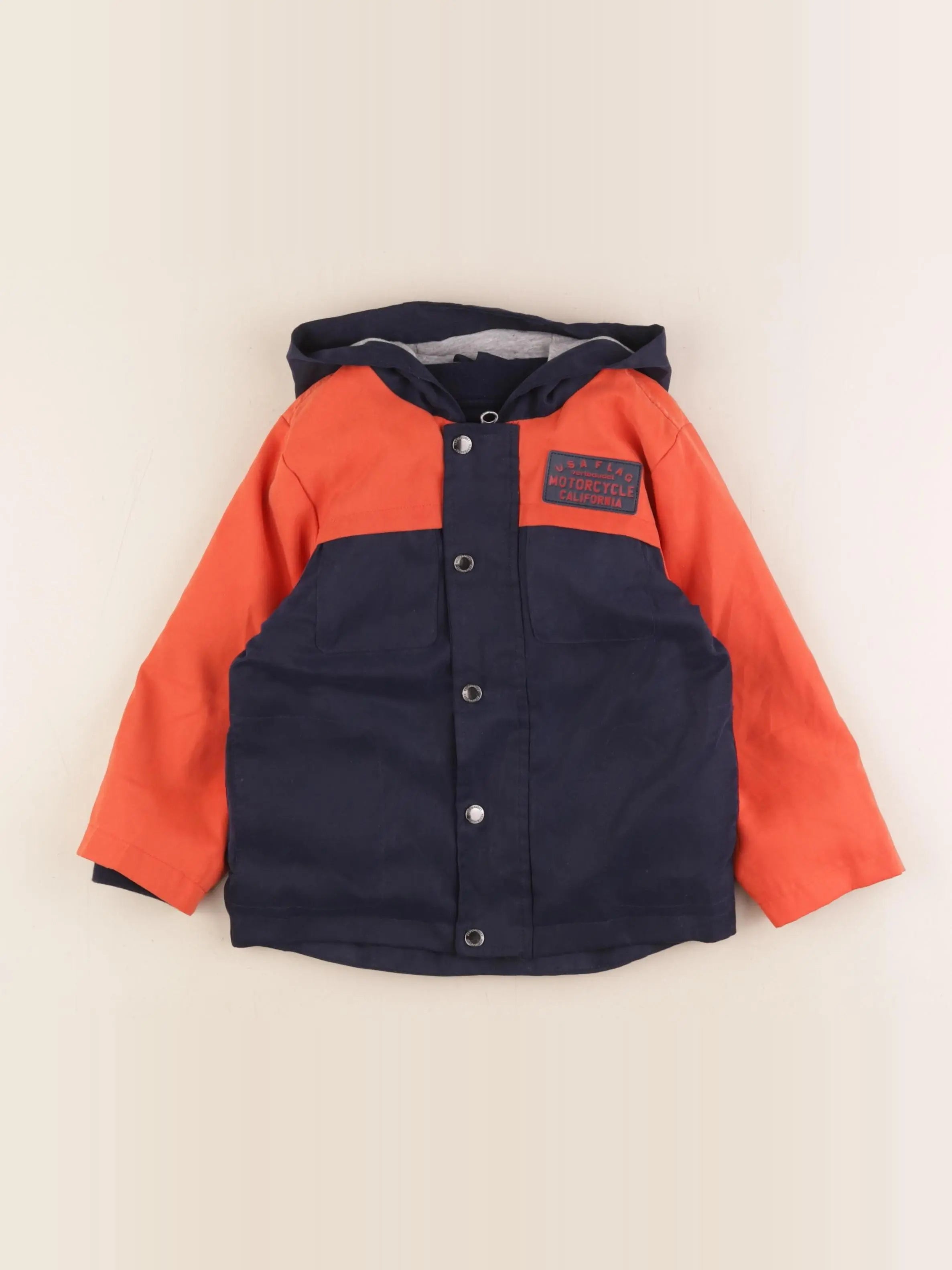 Vertbaudet - veste bleu, rouge - 3 ans