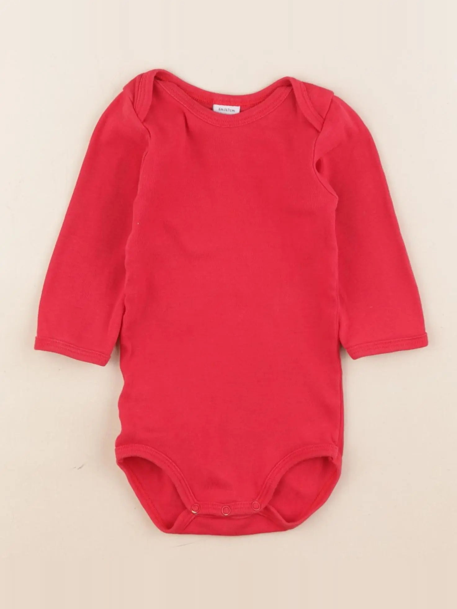 Petit Bateau - body rouge - 6 mois