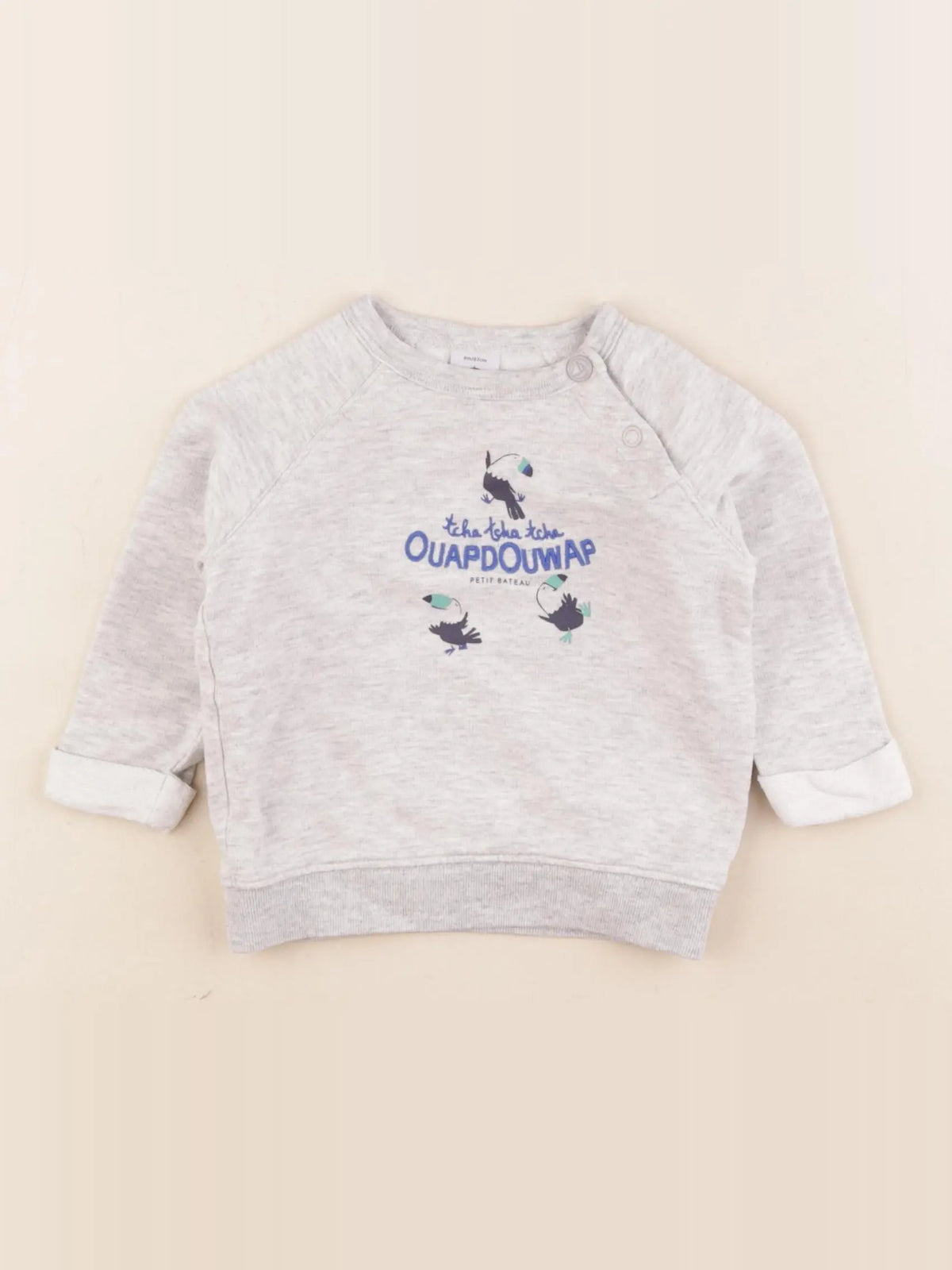 Petit Bateau - sweat gris - 6 mois