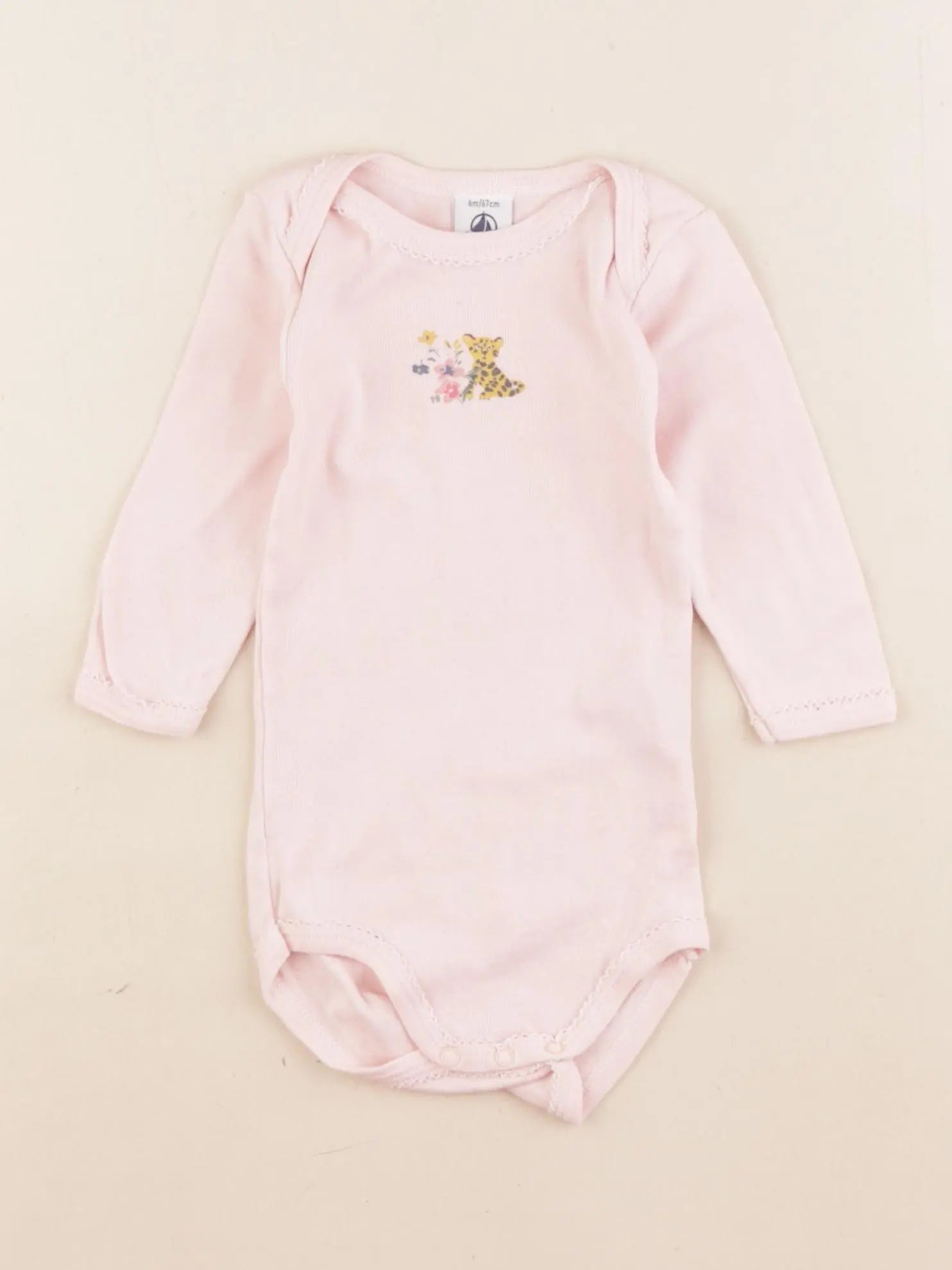 Petit Bateau - body rose - 6 mois