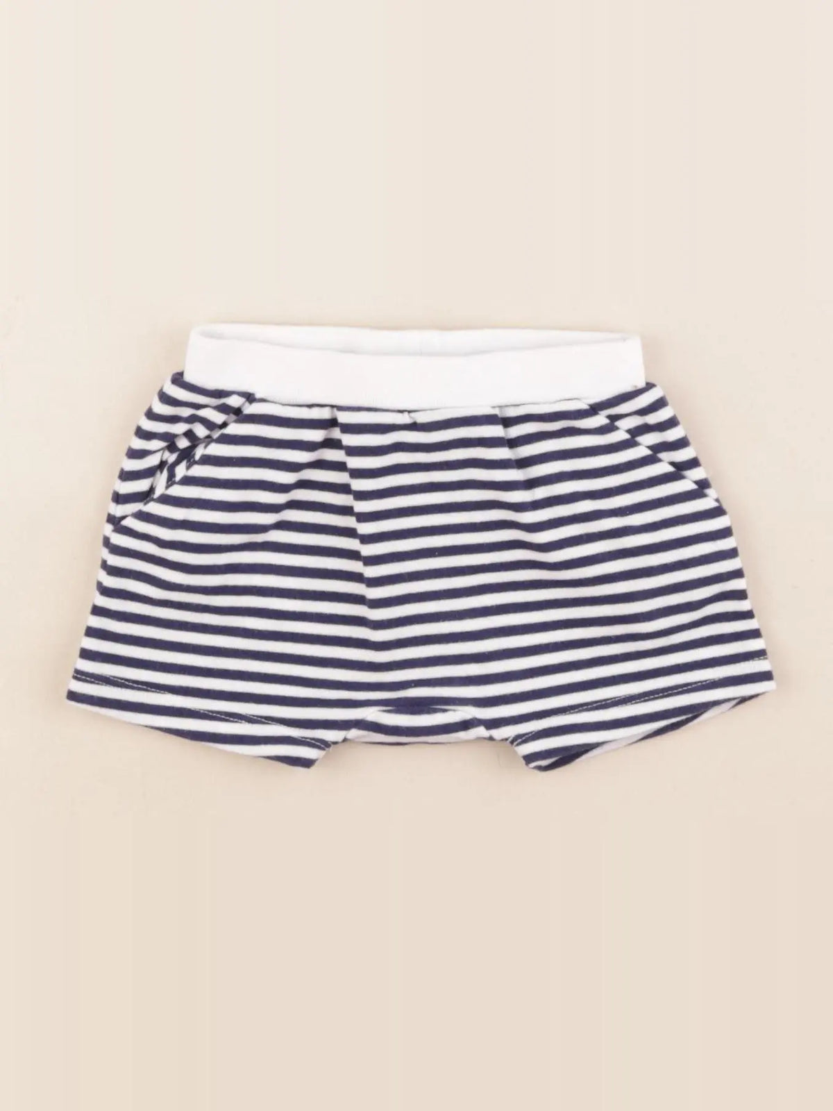 Jacadi - short bleu, blanc - 6 mois