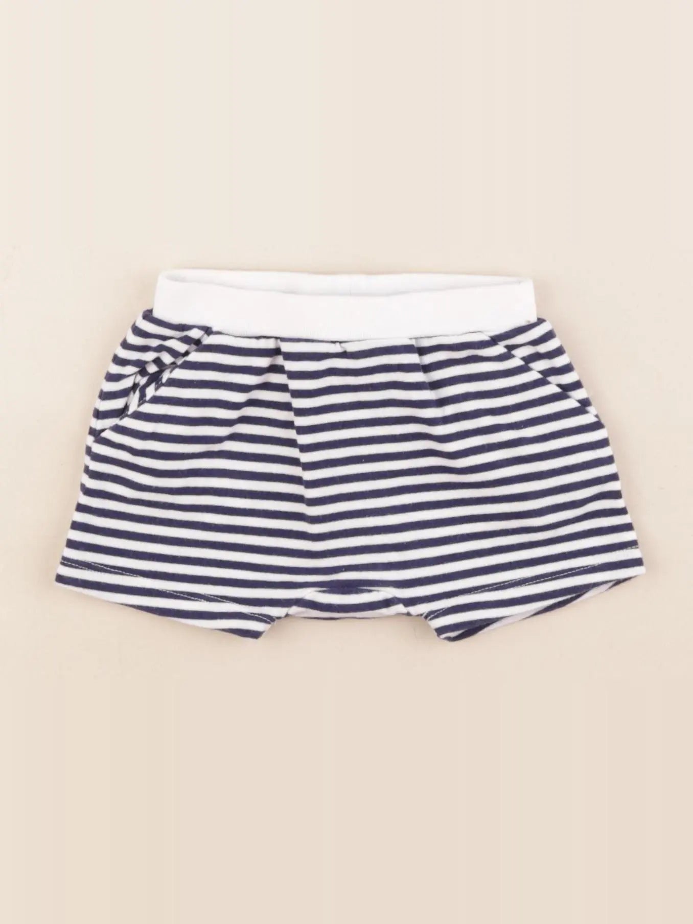 Jacadi - short bleu, blanc - 6 mois