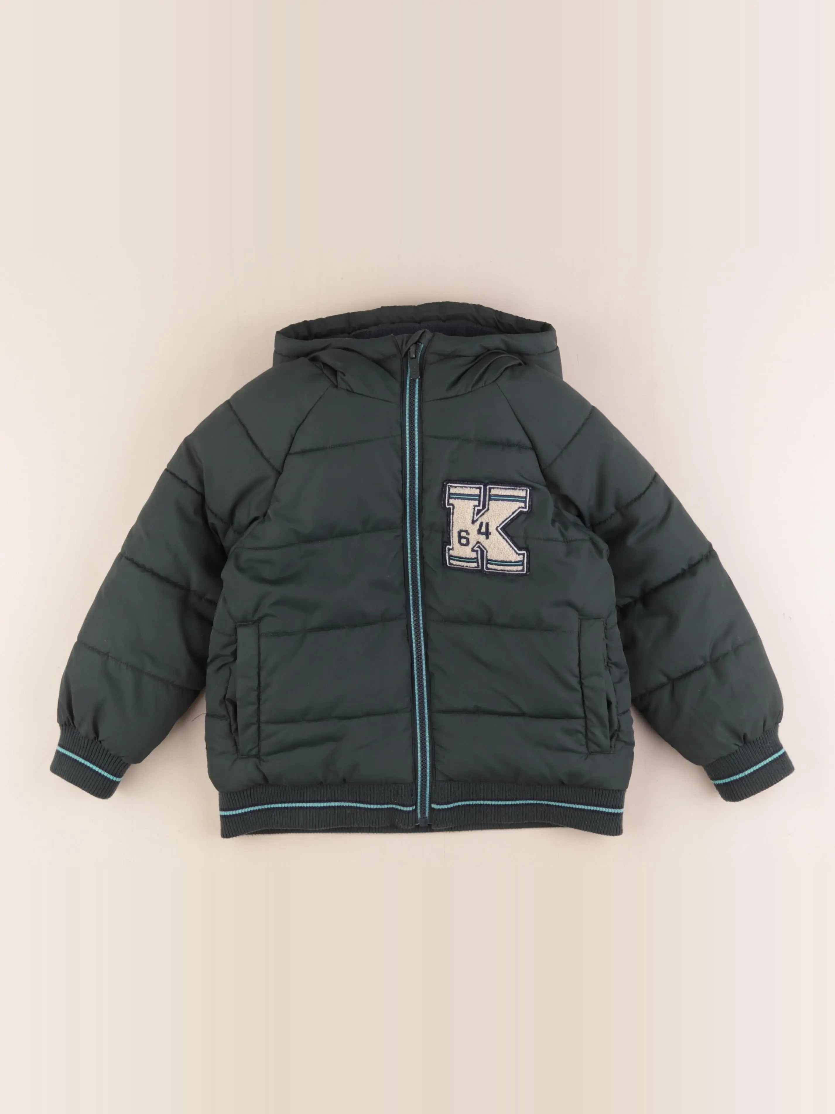 Vertbaudet - doudoune vert - 4 ans