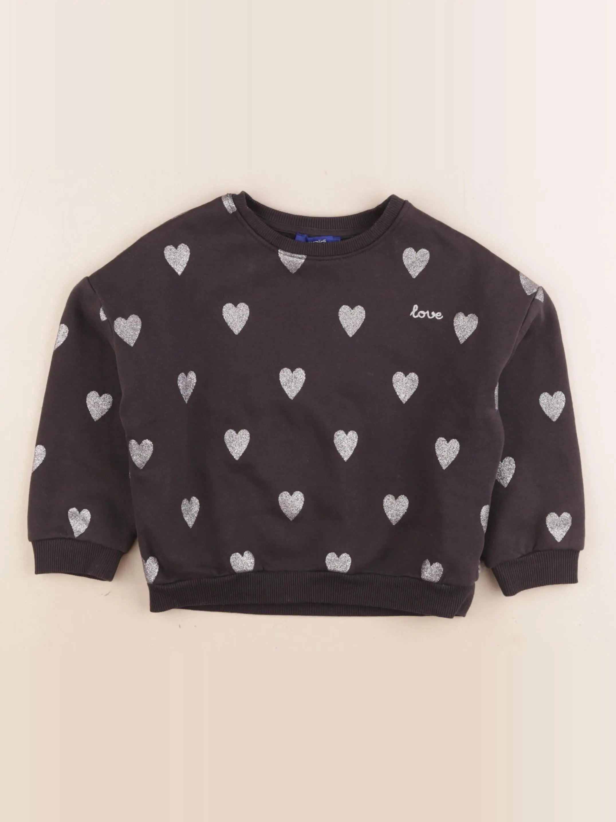 Okaidi - sweat gris, argent - 3 ans