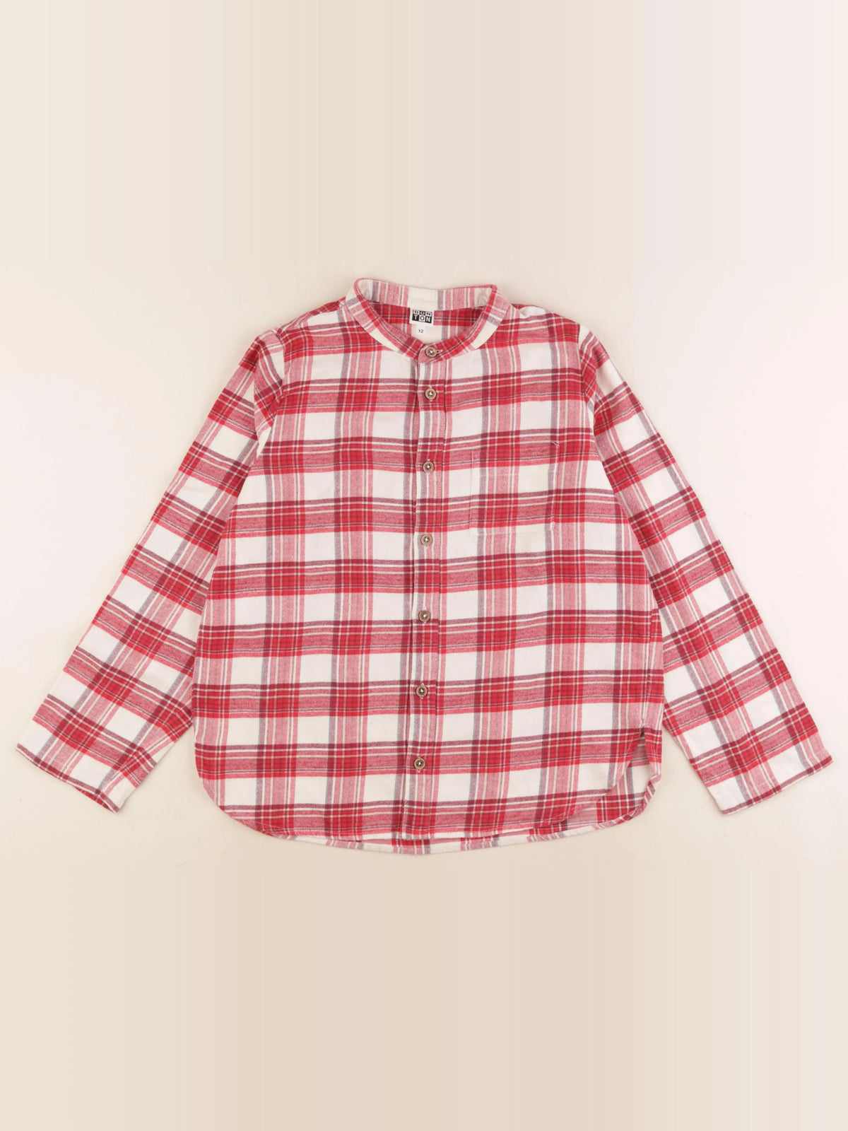 Bonton - chemise rouge, blanc - 12 ans