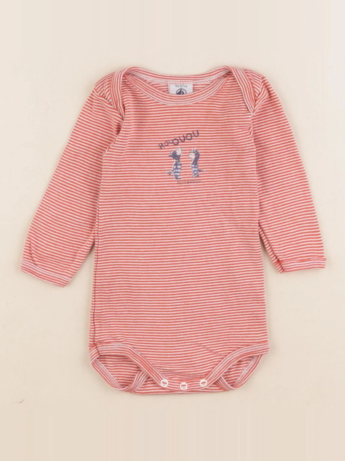 Petit Bateau - body rouge - 6 mois