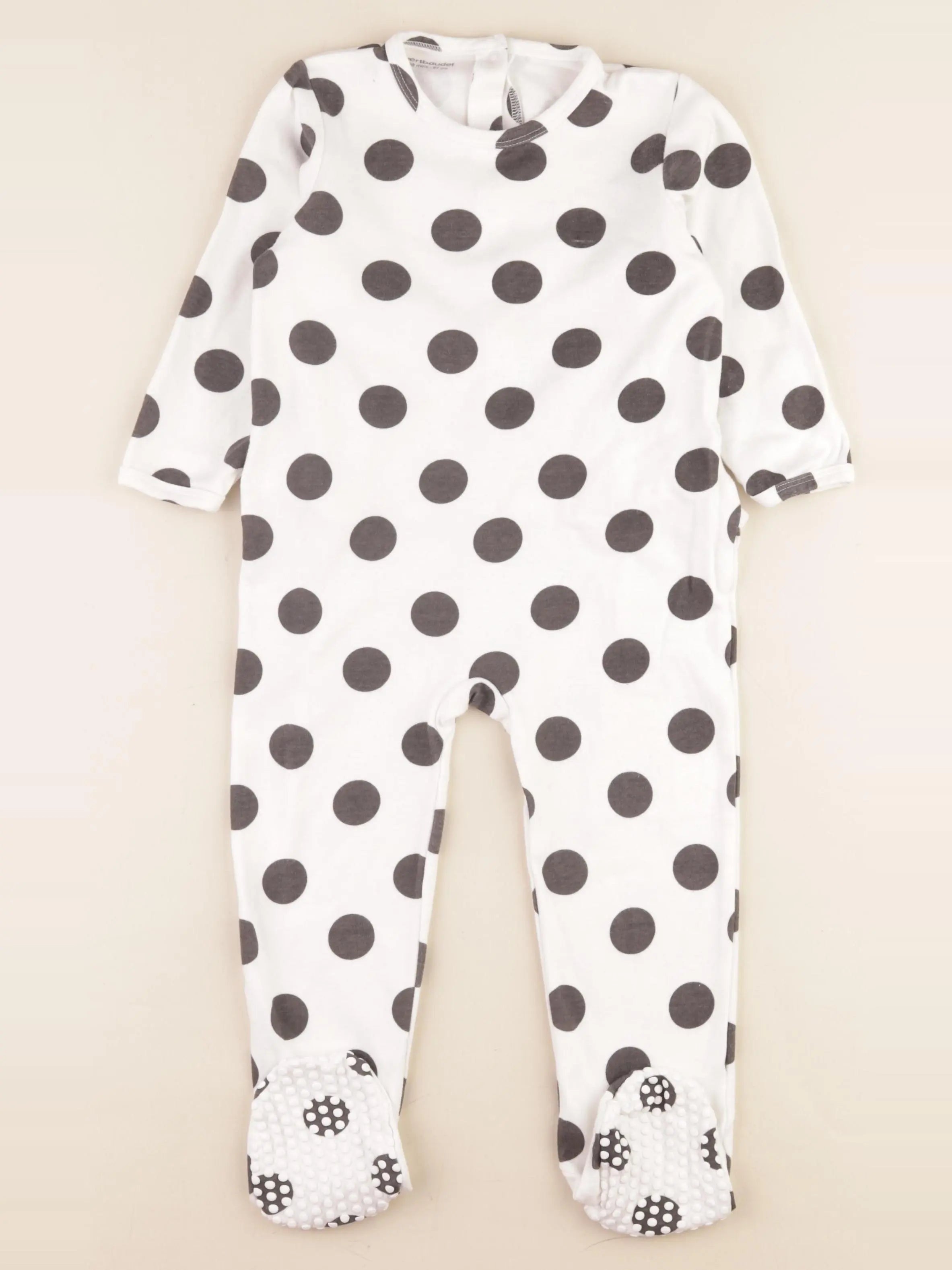 Vertbaudet - pyjama coton blanc, noir - 36 mois