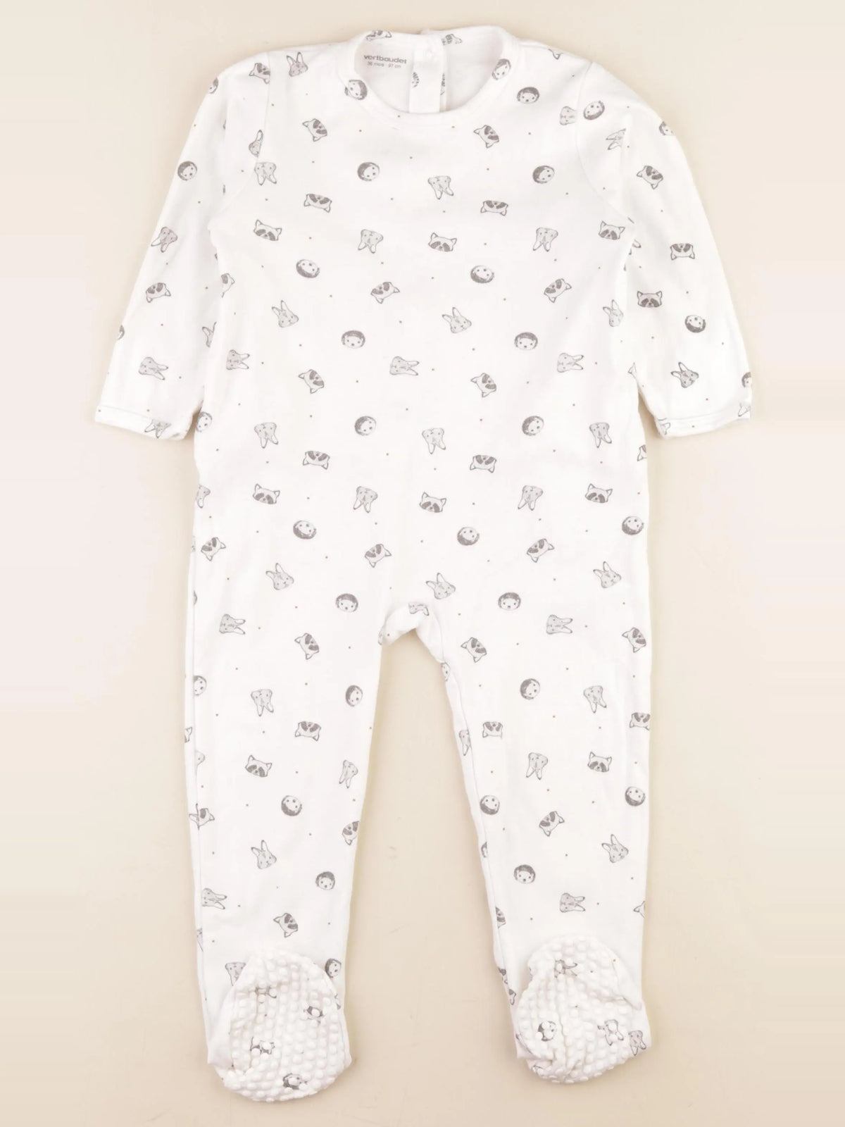 Vertbaudet - pyjama coton blanc - 36 mois