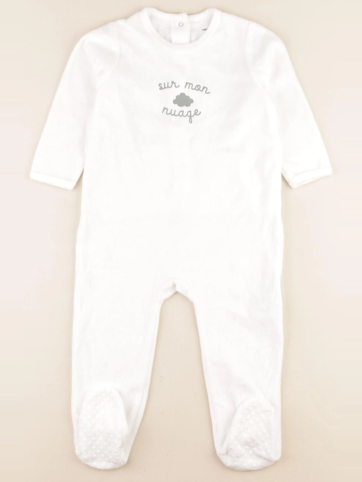 Vertbaudet - pyjama velours blanc - 2 ans
