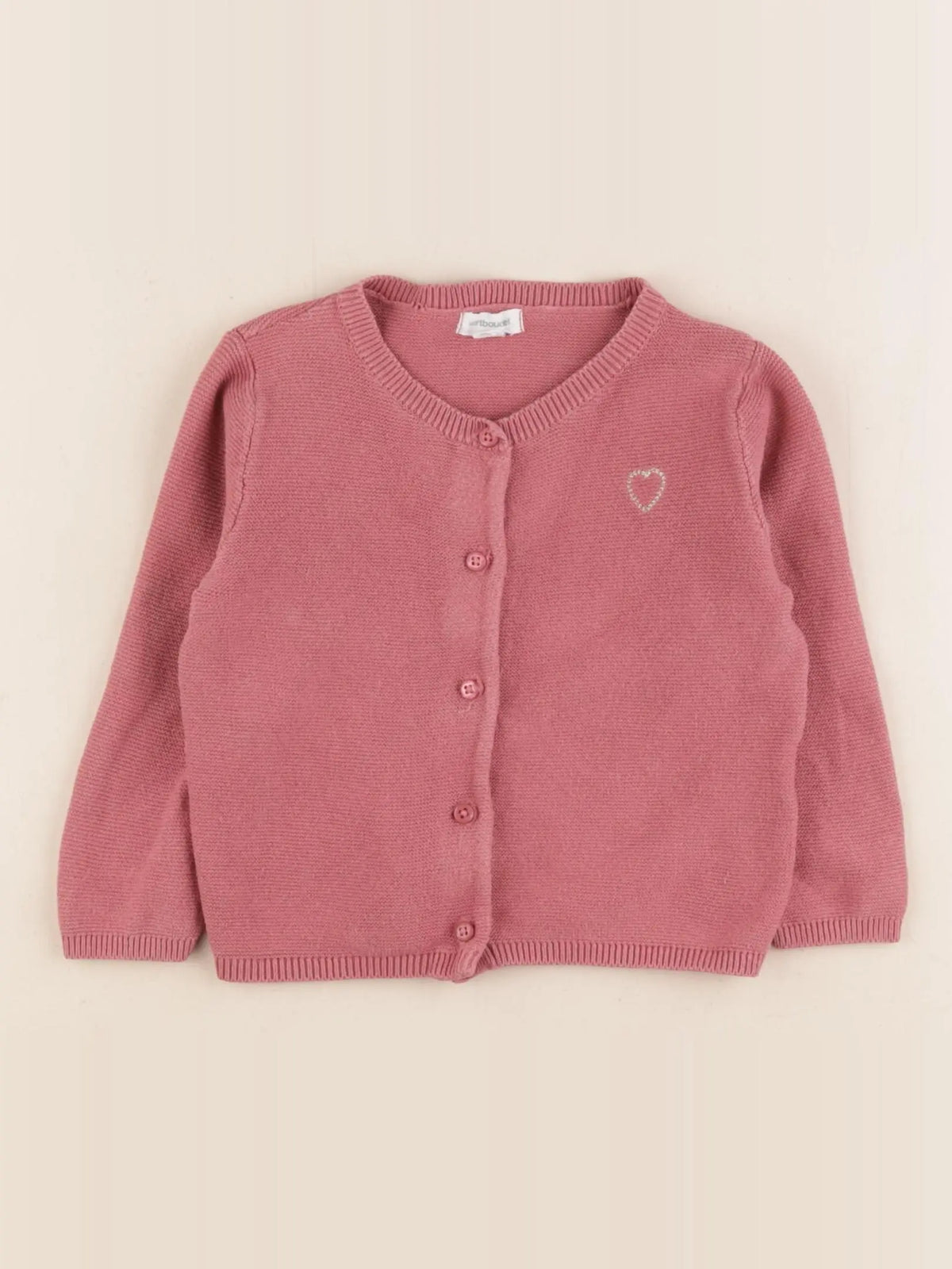 Vertbaudet - gilet rose - 12 mois