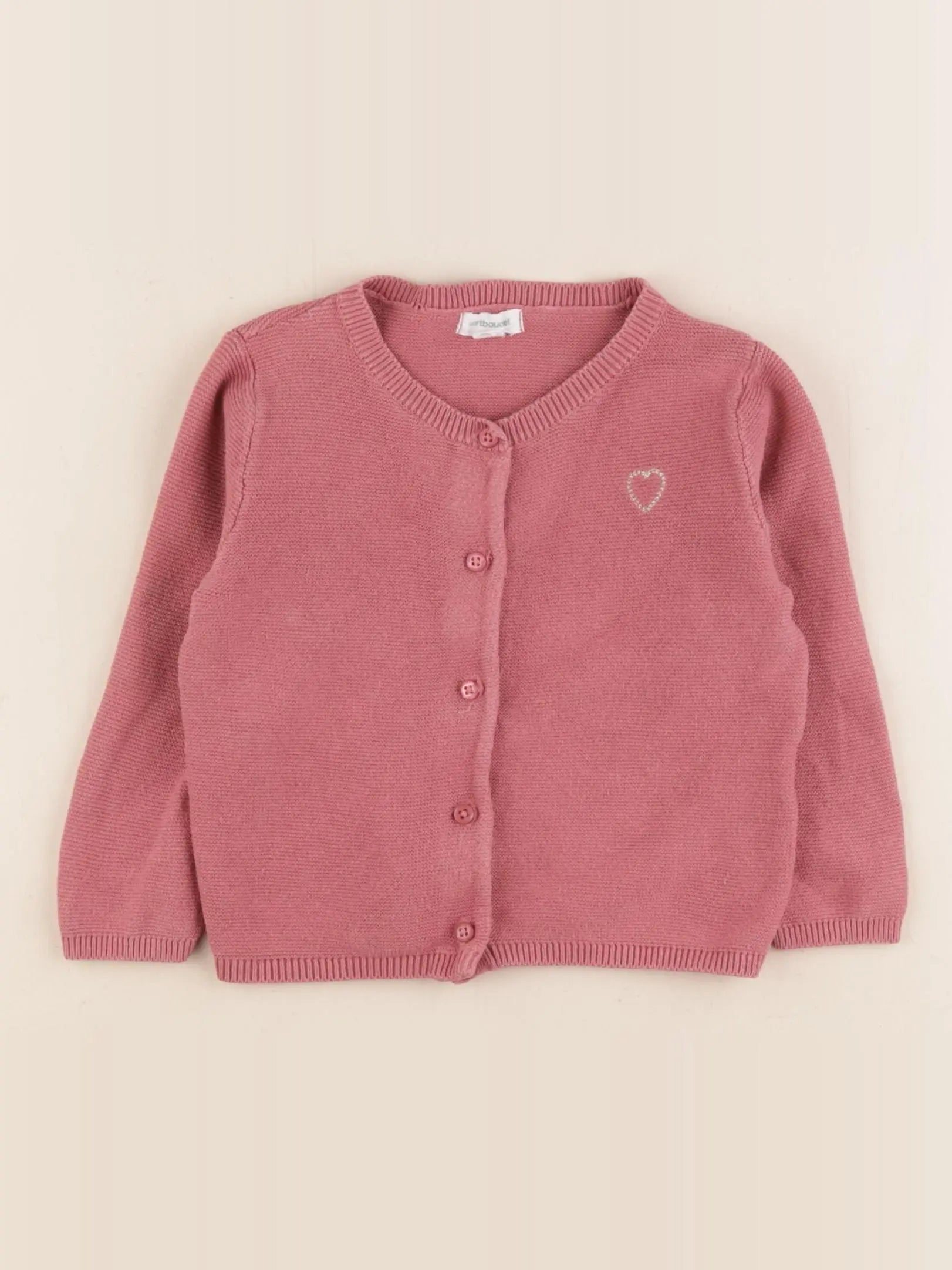 Vertbaudet - gilet rose - 12 mois
