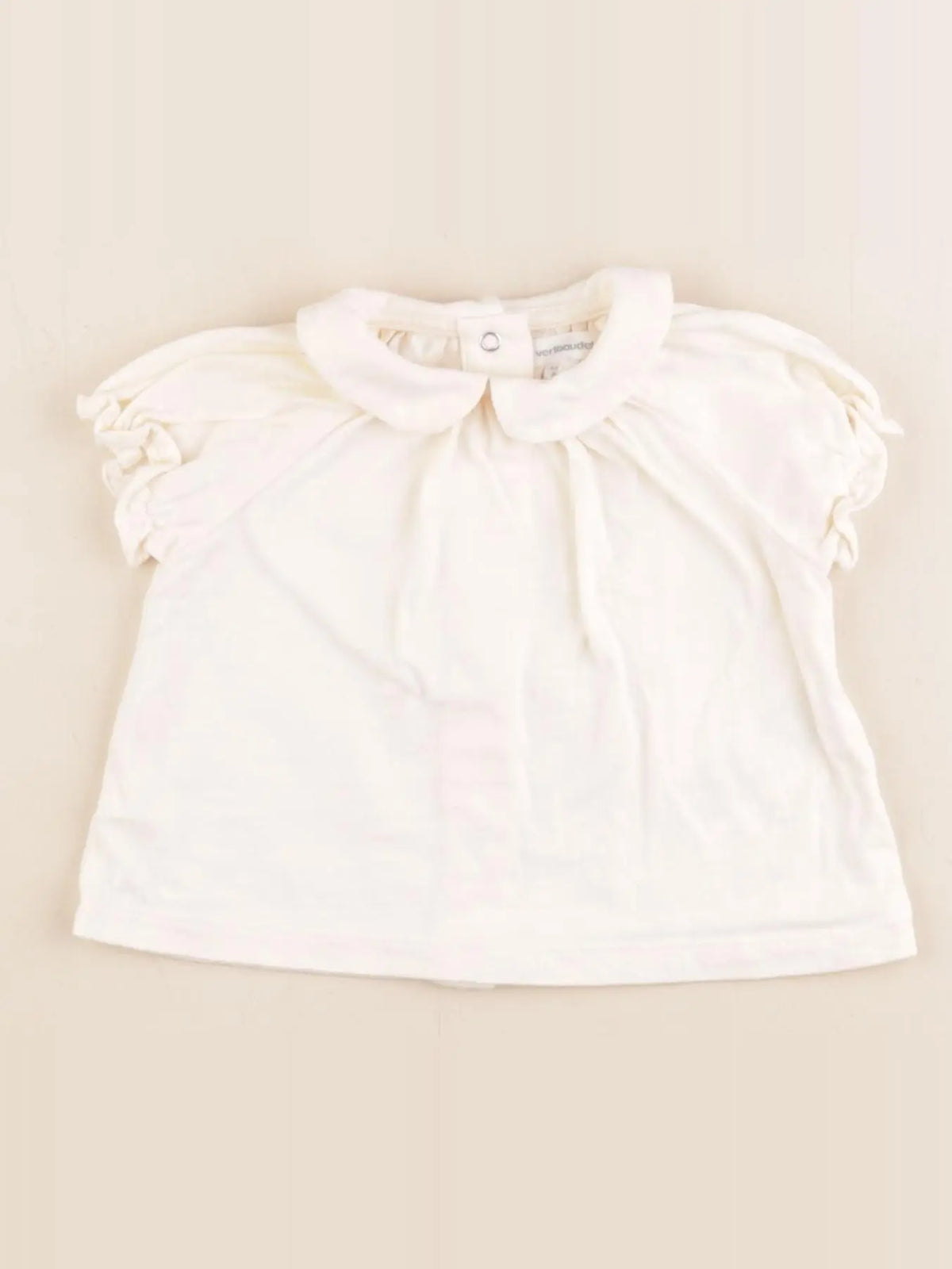 Vertbaudet - tee-shirt beige - 6 mois