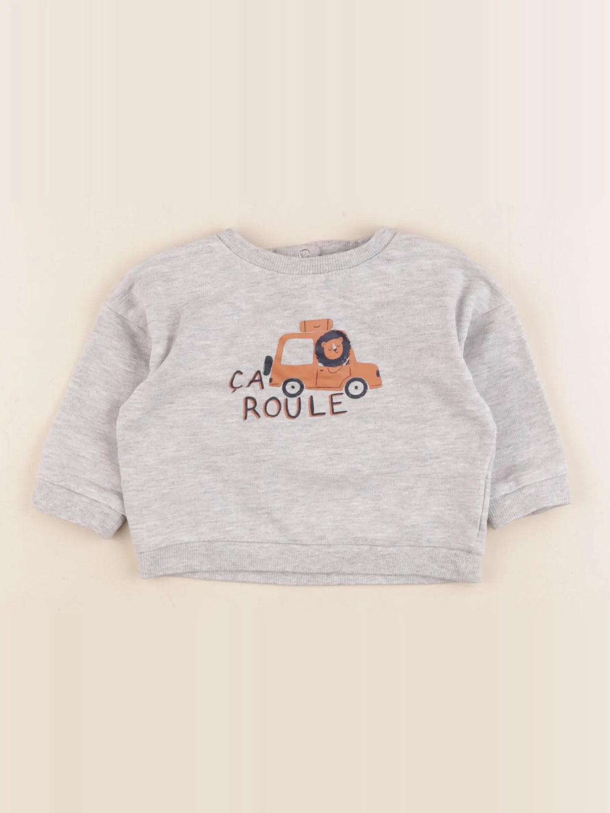 Vertbaudet - sweat gris - 9 mois