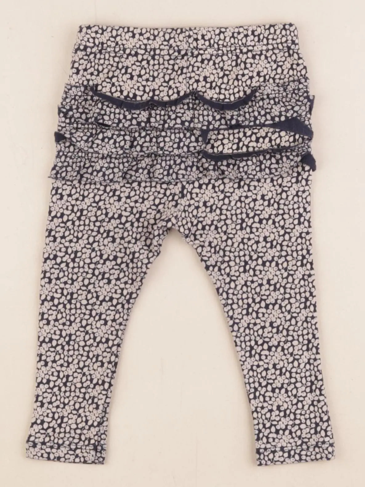 Petit Bateau - legging volants au dos bleu - 12 mois