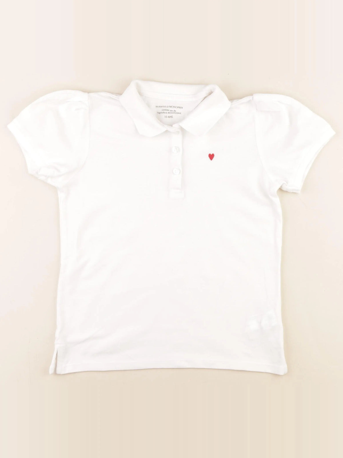 Monoprix - polo blanc - 10 ans