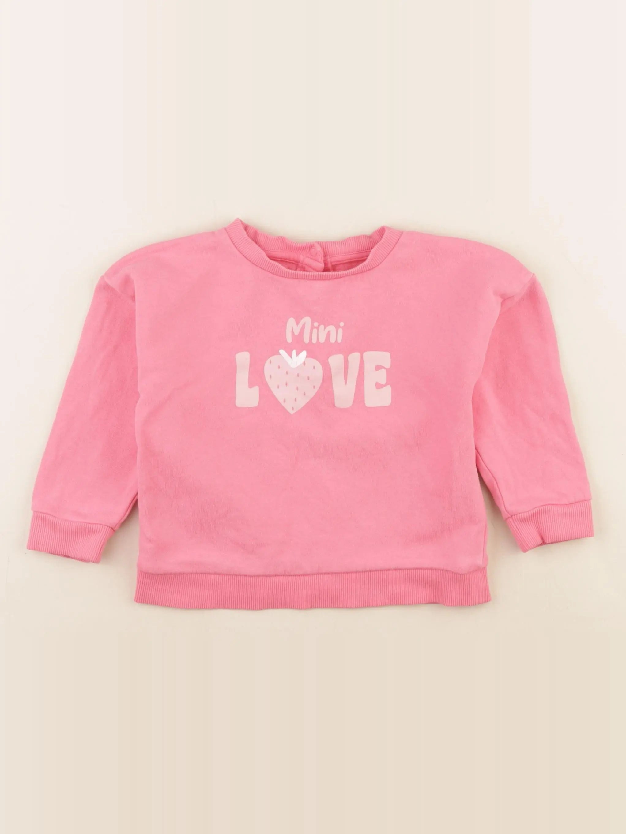 Vertbaudet - sweat rose - 24 mois