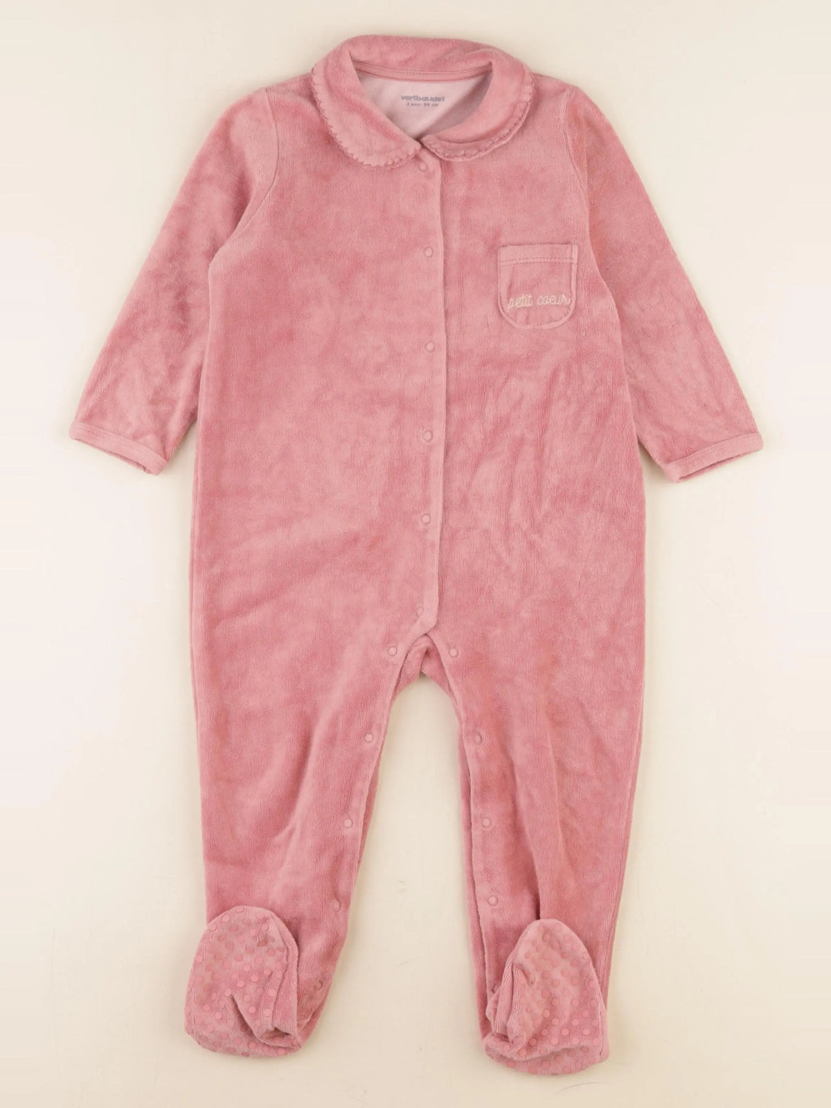 Vertbaudet - pyjama velours rose - 2 ans
