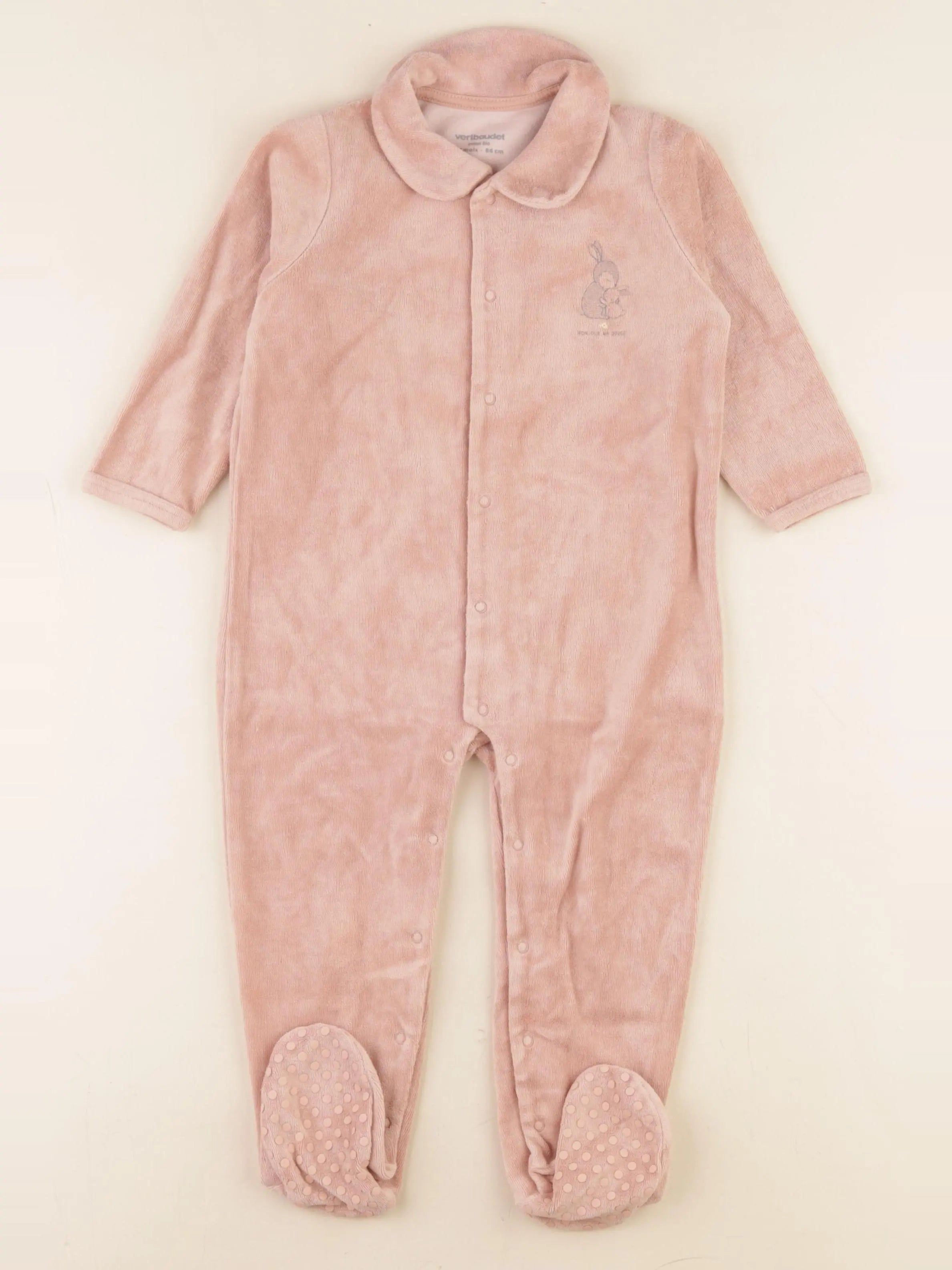 Vertbaudet - pyjama velours rose - 24 mois