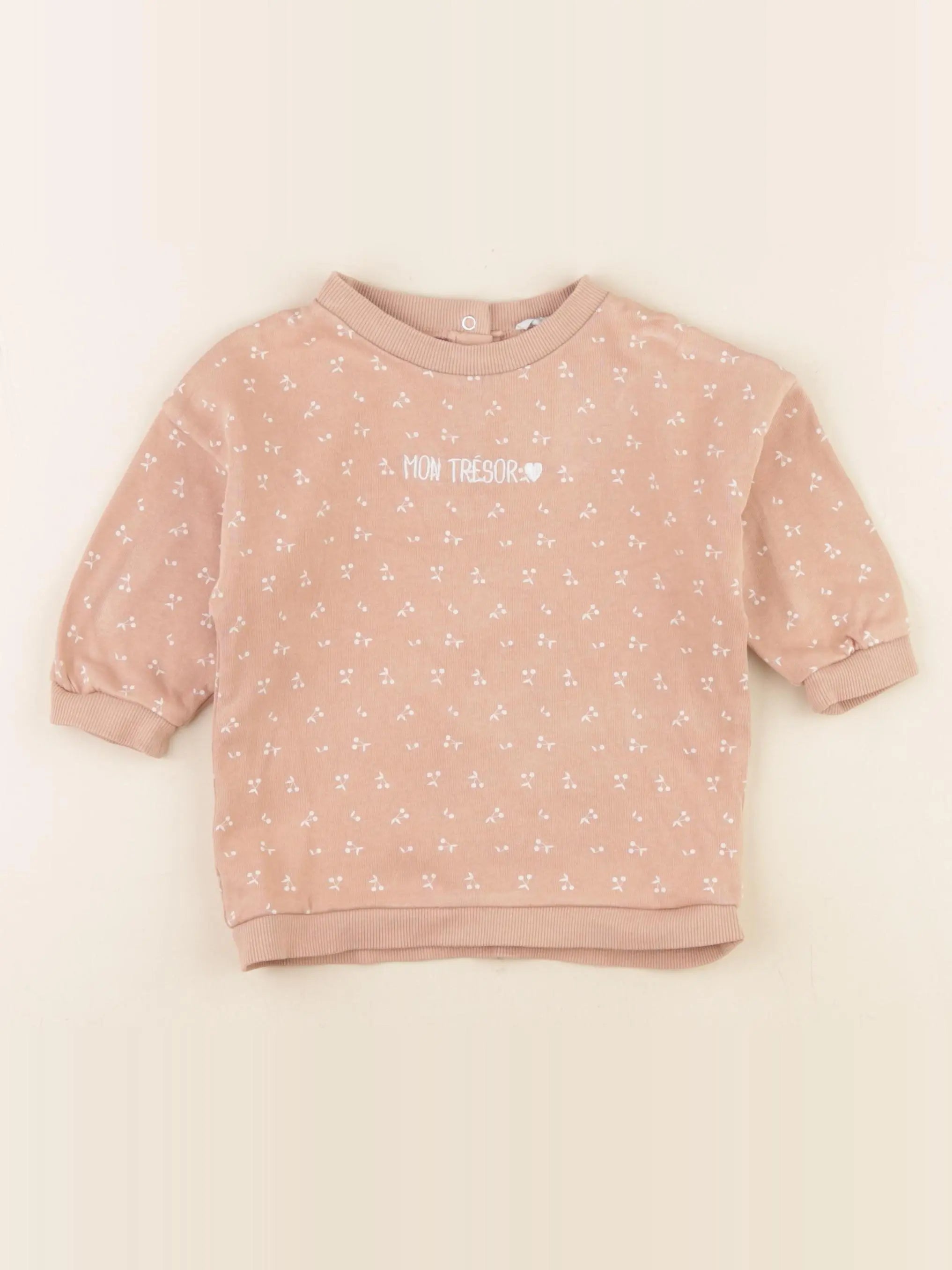 Vertbaudet - sweat rose - 12 mois