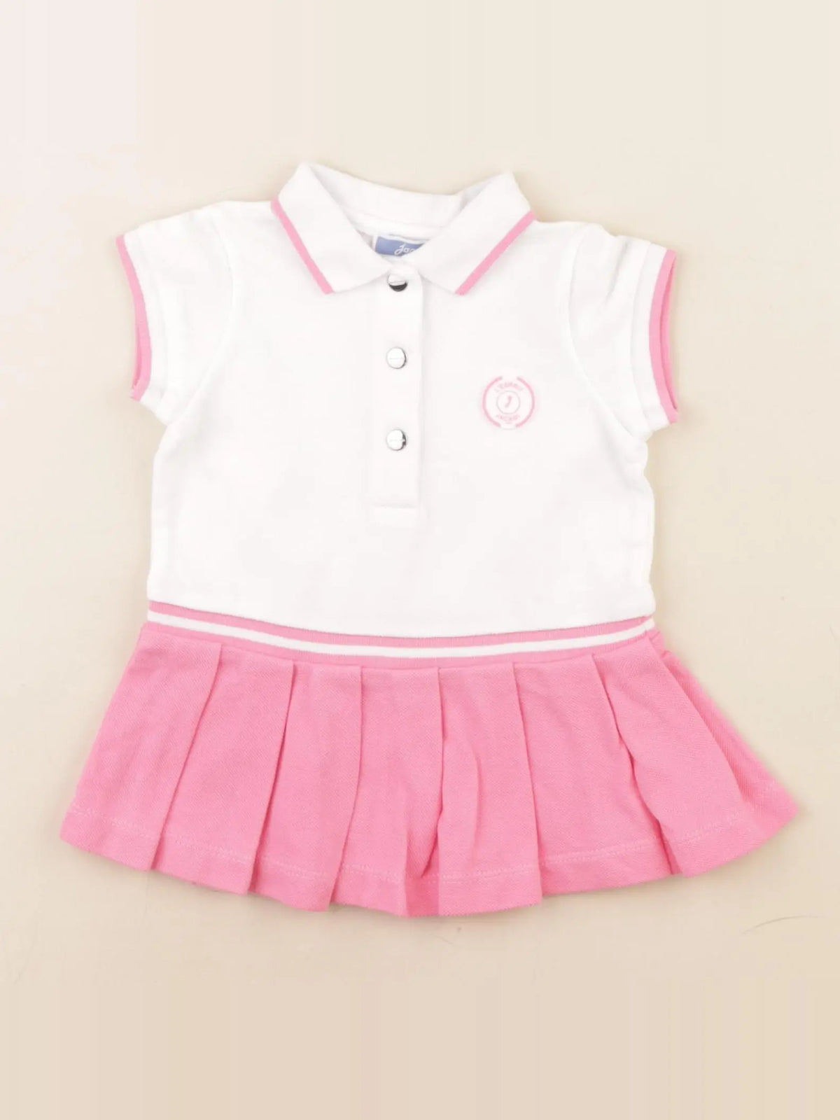 Jacadi - robe blanc, rose - 6 mois