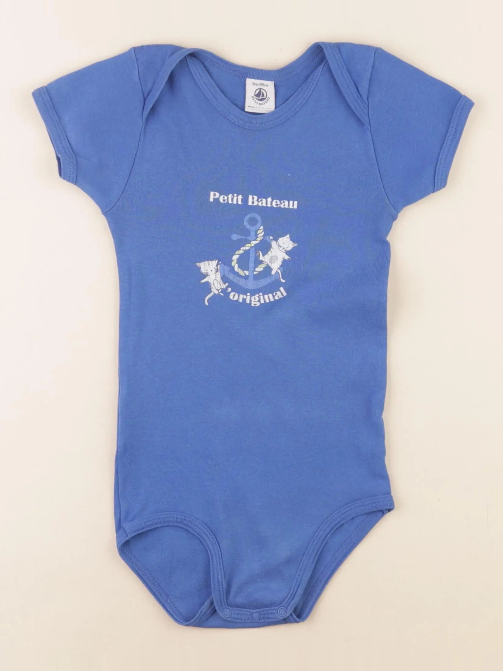 Petit Bateau - body bleu - 36 mois