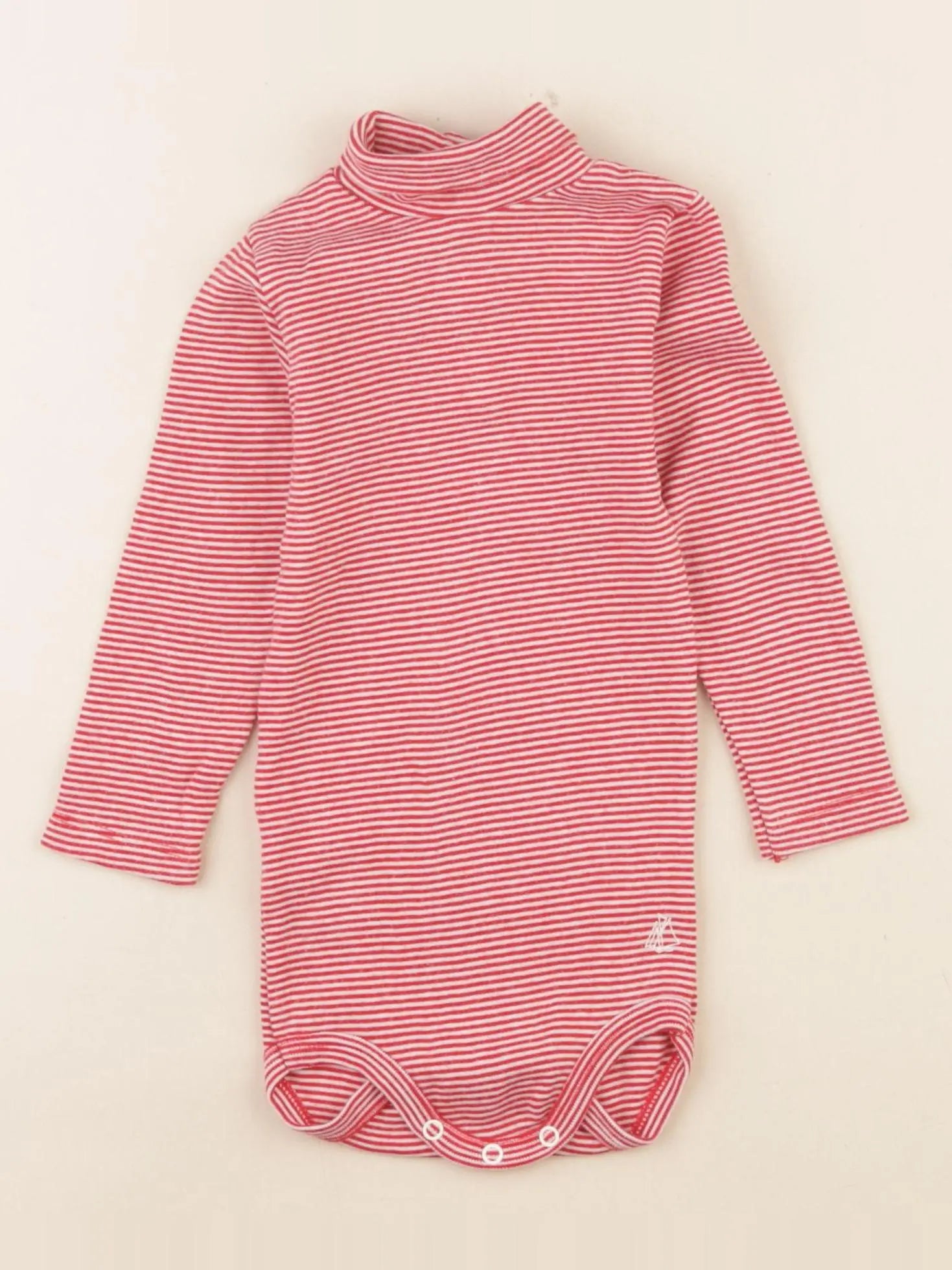 Petit Bateau - body à col rouge - 12 mois