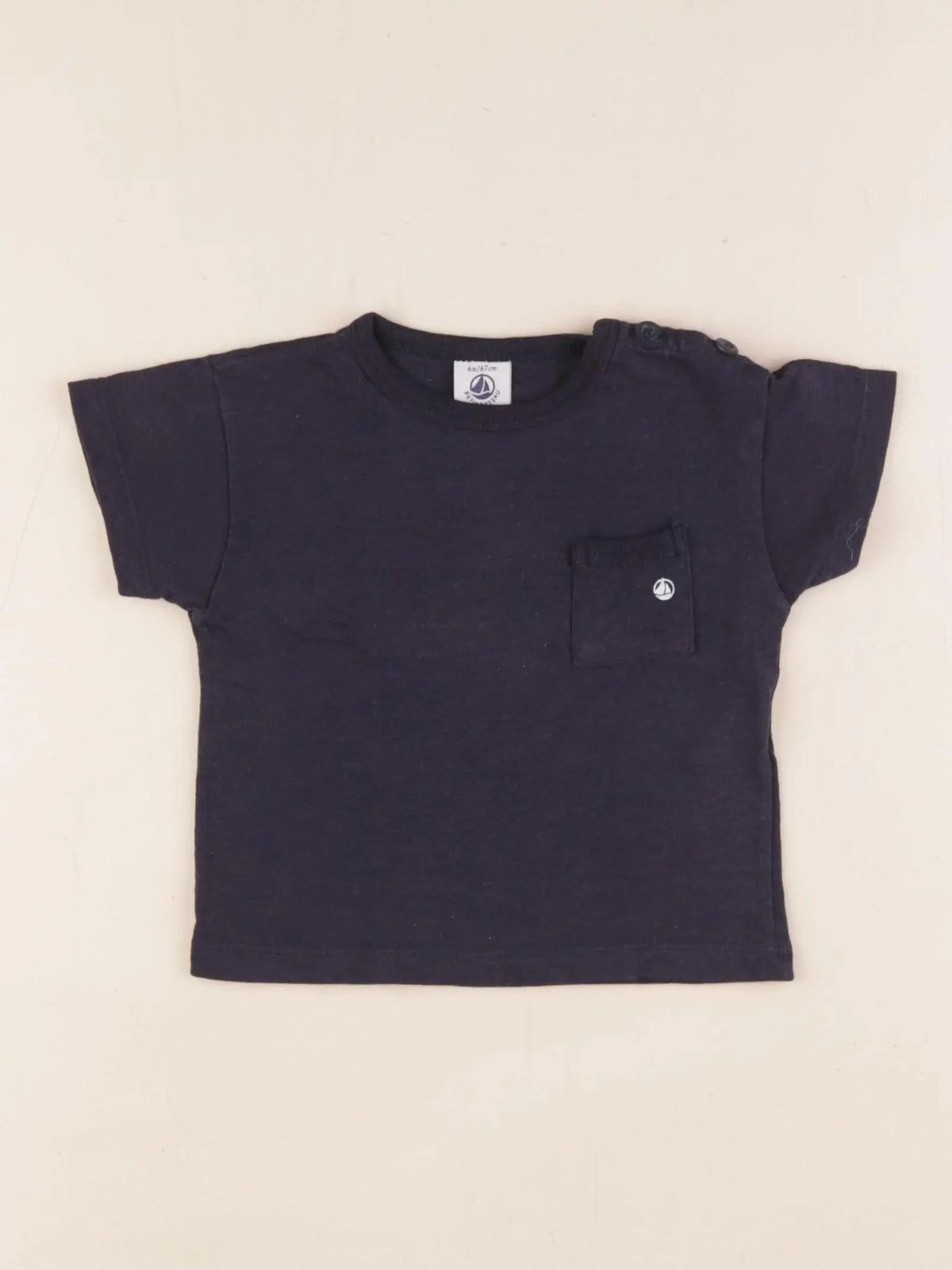 Petit Bateau - tee-shirt bleu - 6 mois