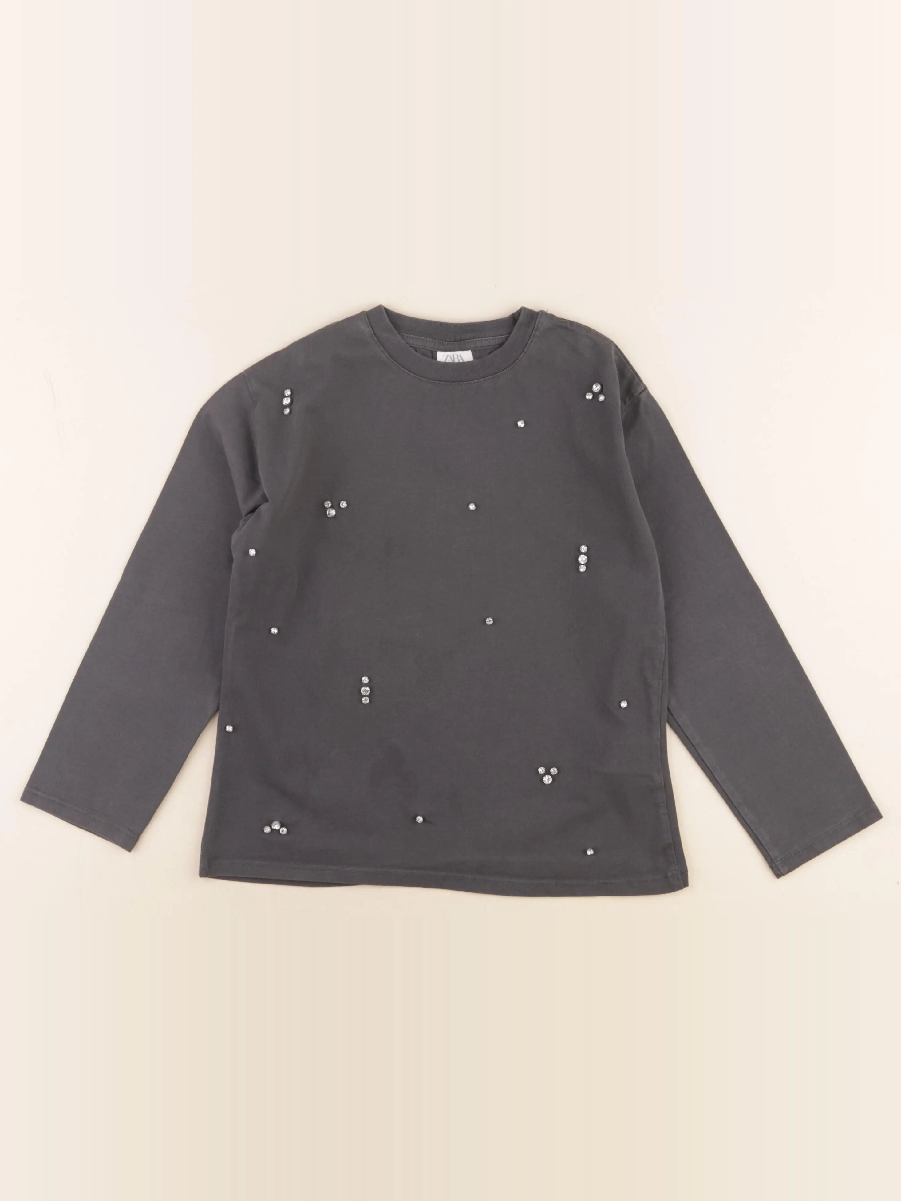 Zara - tee-shirt taupe - 8/9 ans
