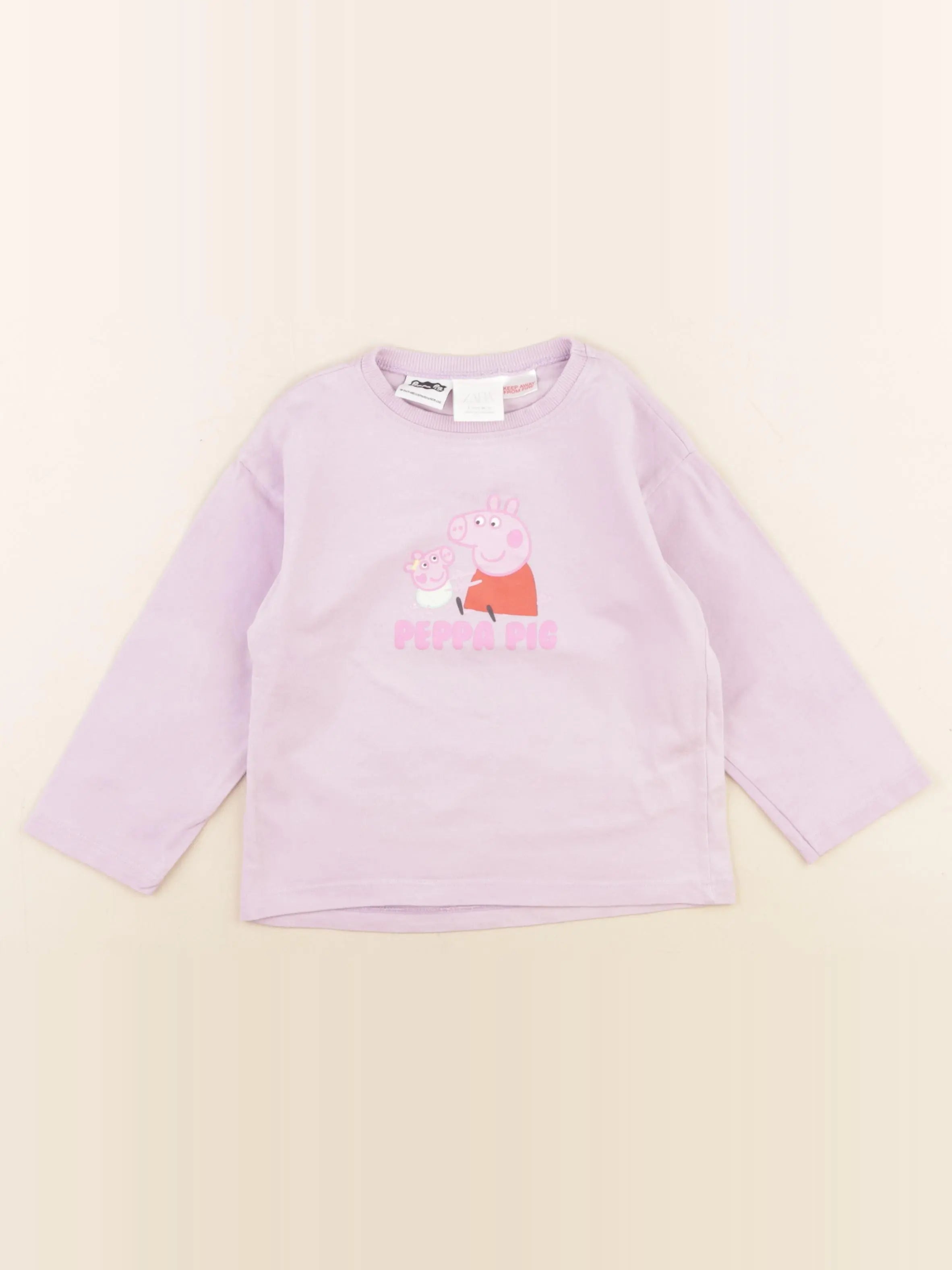 Zara - tee-shirt imprimé au dos rose - 2 ans