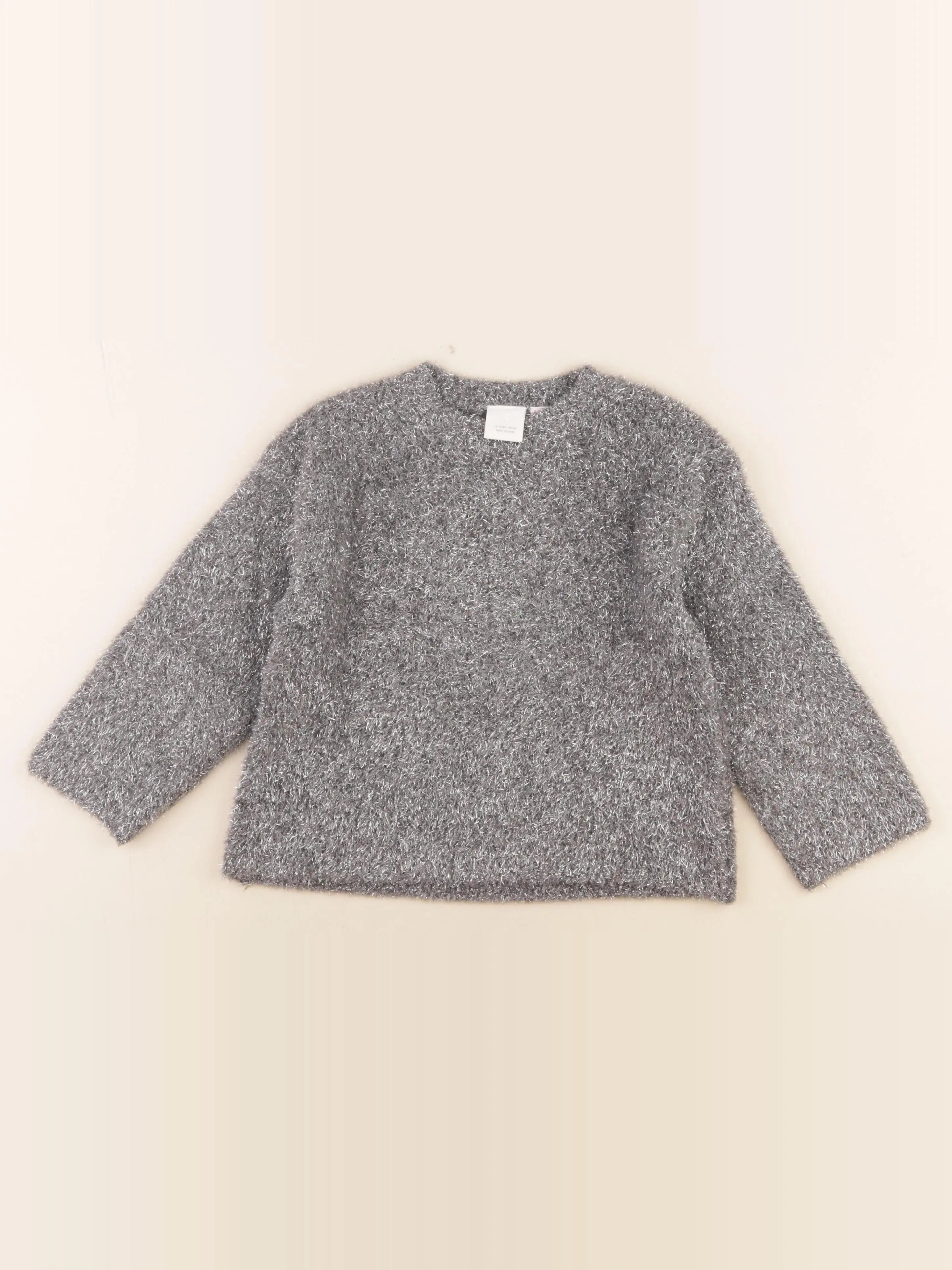 Zara - pull gris, argent - 6 ans